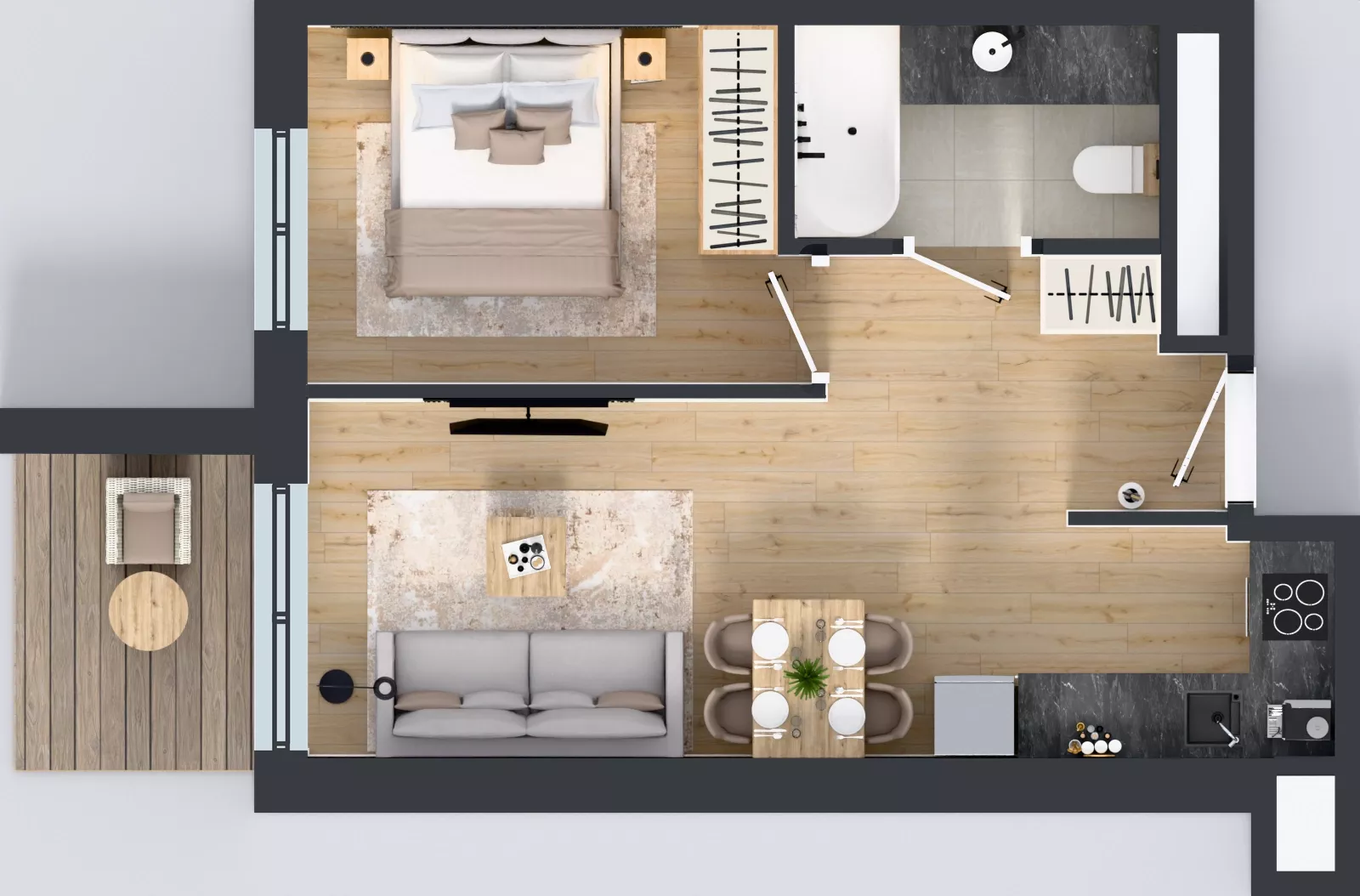 2 pokoje, mieszkanie 37,03 m², piętro 1, oferta nr 123 F/F-12, Ostródzka 123 - Etap III, Warszawa, Białołęka, Brzeziny, ul. Ostródzka 123