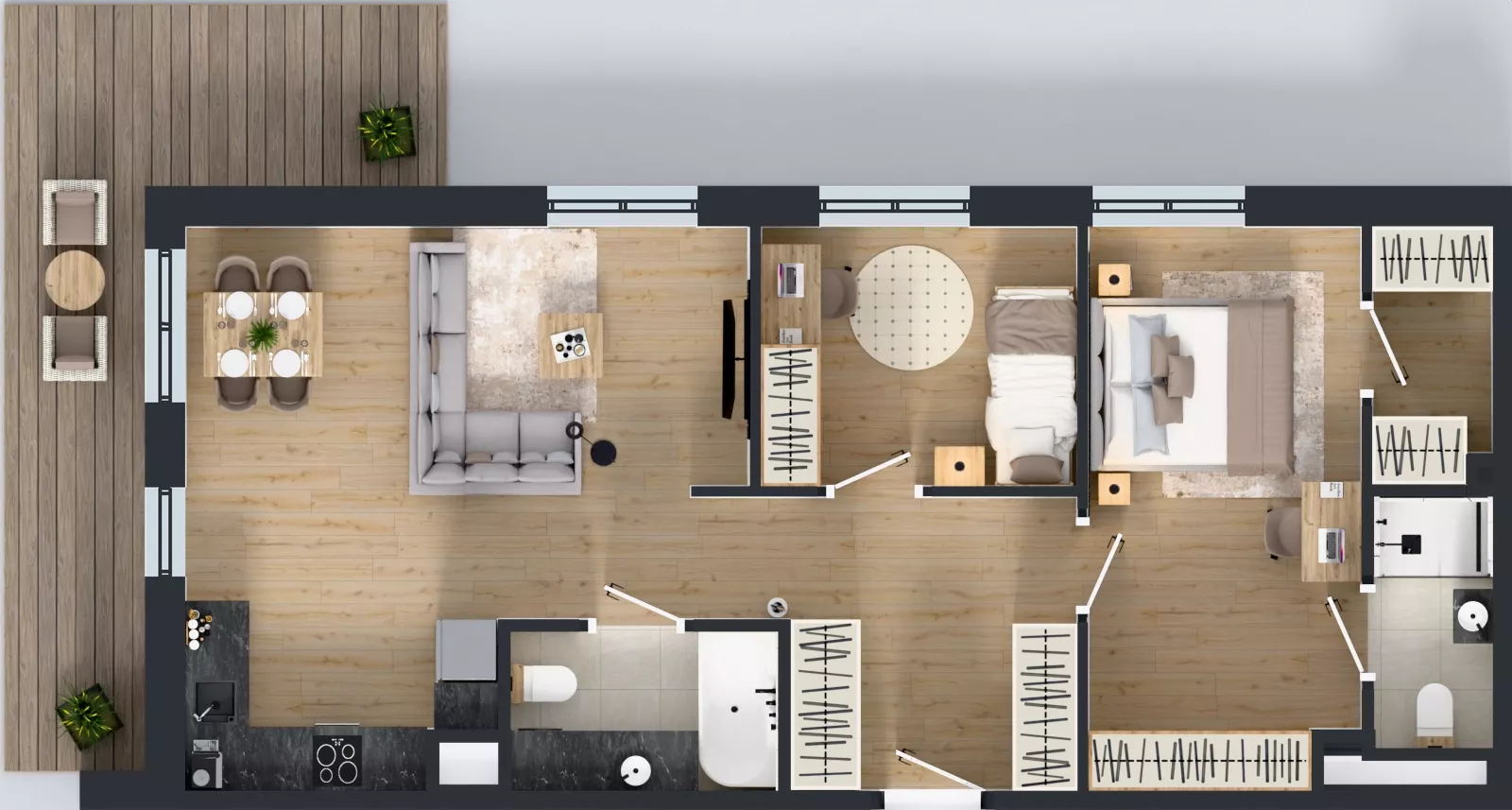 3 pokoje, mieszkanie 69,60 m², piętro 1, oferta nr 123 F/F-16, Ostródzka 123 - Etap III, Warszawa, Białołęka, Brzeziny, ul. Ostródzka 123