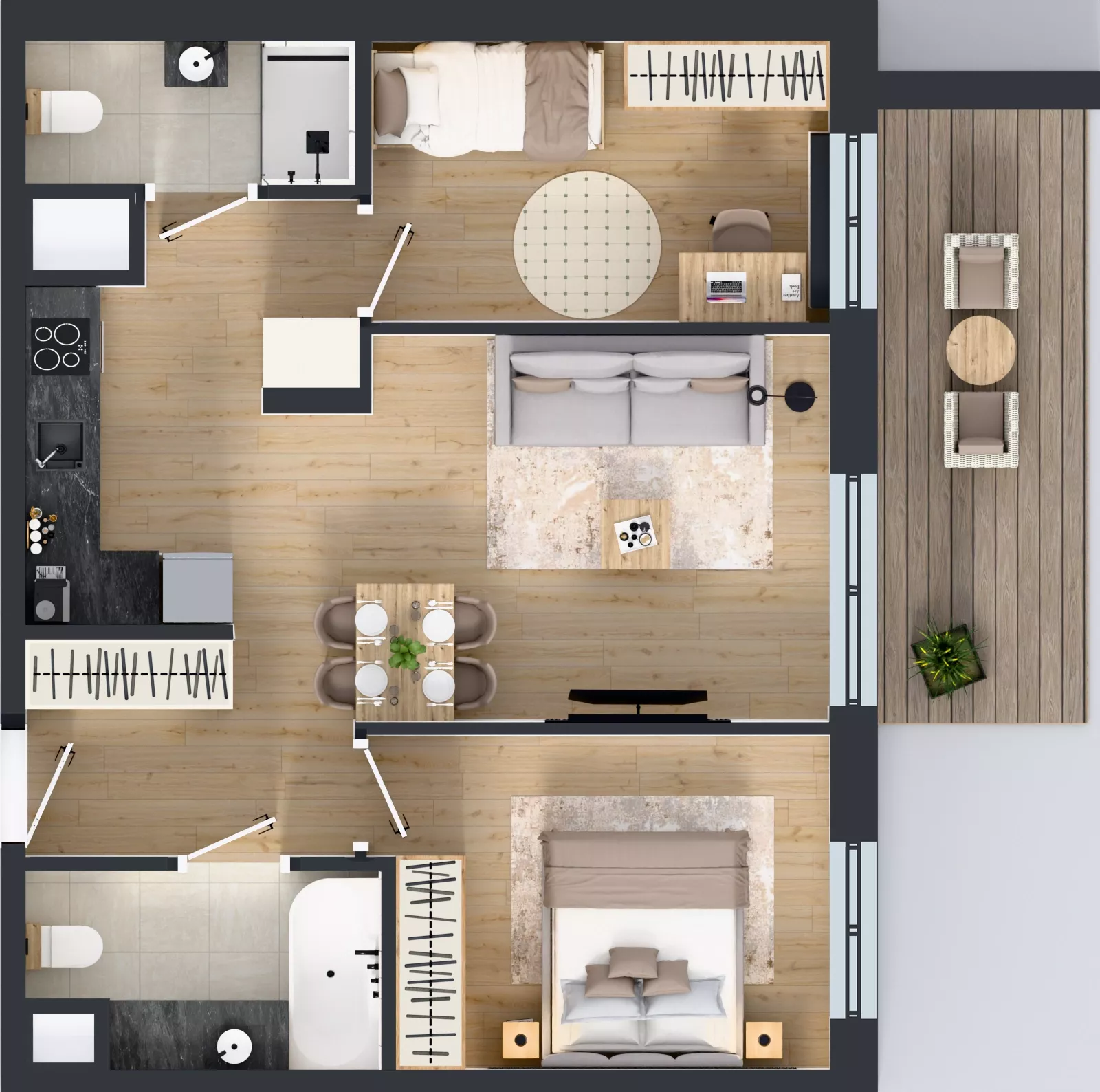 3 pokoje, mieszkanie 57,54 m², piętro 2, oferta nr 123 F/F-19, Ostródzka 123 - Etap III, Warszawa, Białołęka, Brzeziny, ul. Ostródzka 123