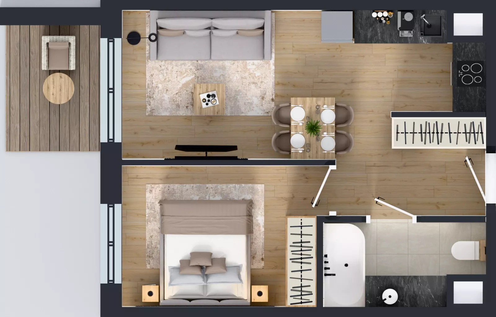 2 pokoje, mieszkanie 36,93 m², piętro 2, oferta nr 123 F/F-22, Ostródzka 123 - Etap III, Warszawa, Białołęka, Brzeziny, ul. Ostródzka 123