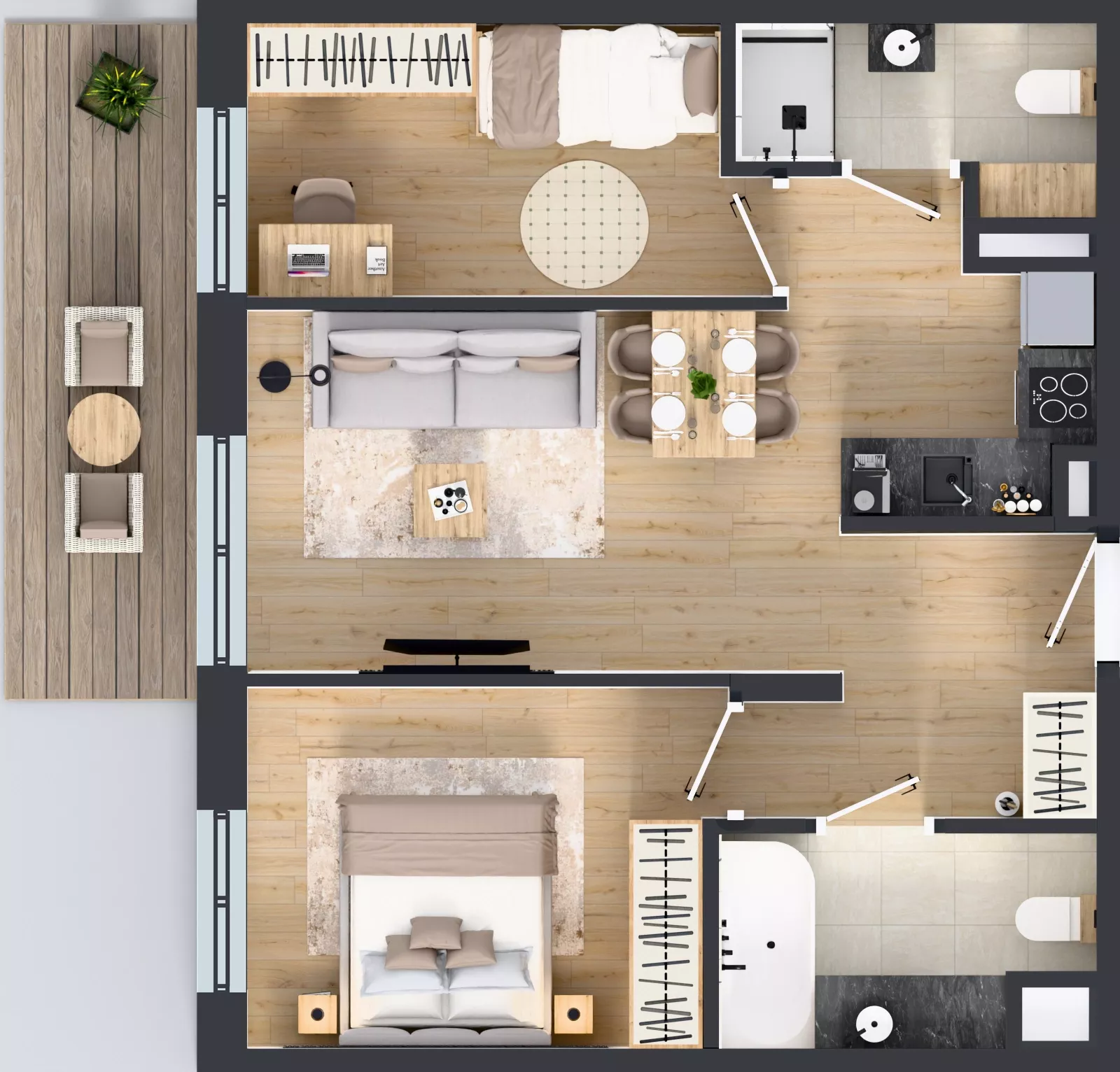 3 pokoje, mieszkanie 54,30 m², piętro 2, oferta nr 123 F/F-24, Ostródzka 123 - Etap III, Warszawa, Białołęka, Brzeziny, ul. Ostródzka 123