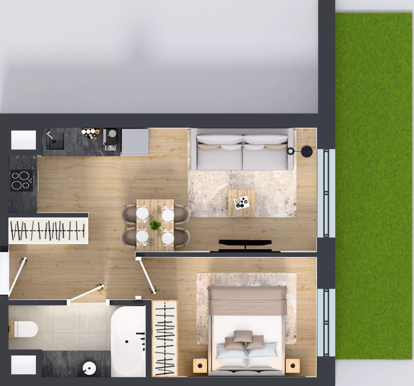 2 pokoje, mieszkanie 36,58 m², parter, oferta nr 123 F/F-37, Ostródzka 123 - Etap III, Warszawa, Białołęka, Brzeziny, ul. Ostródzka 123