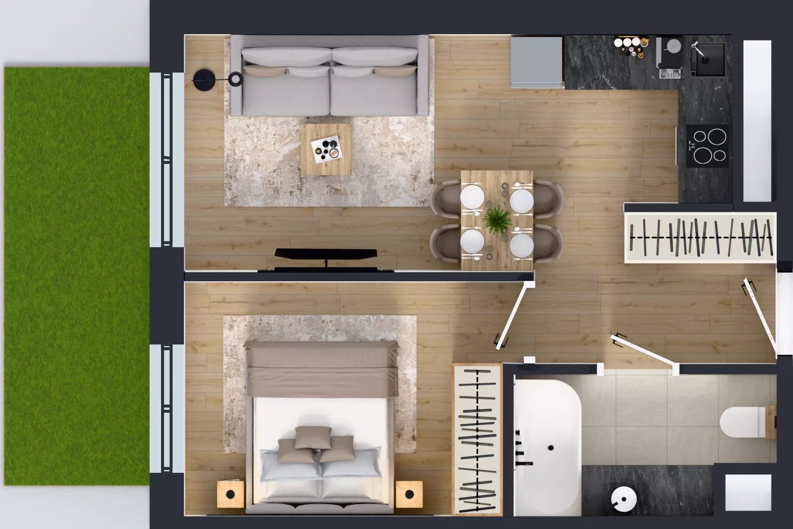 2 pokoje, mieszkanie 36,26 m², parter, oferta nr 123 F/F-43, Ostródzka 123 - Etap III, Warszawa, Białołęka, Brzeziny, ul. Ostródzka 123