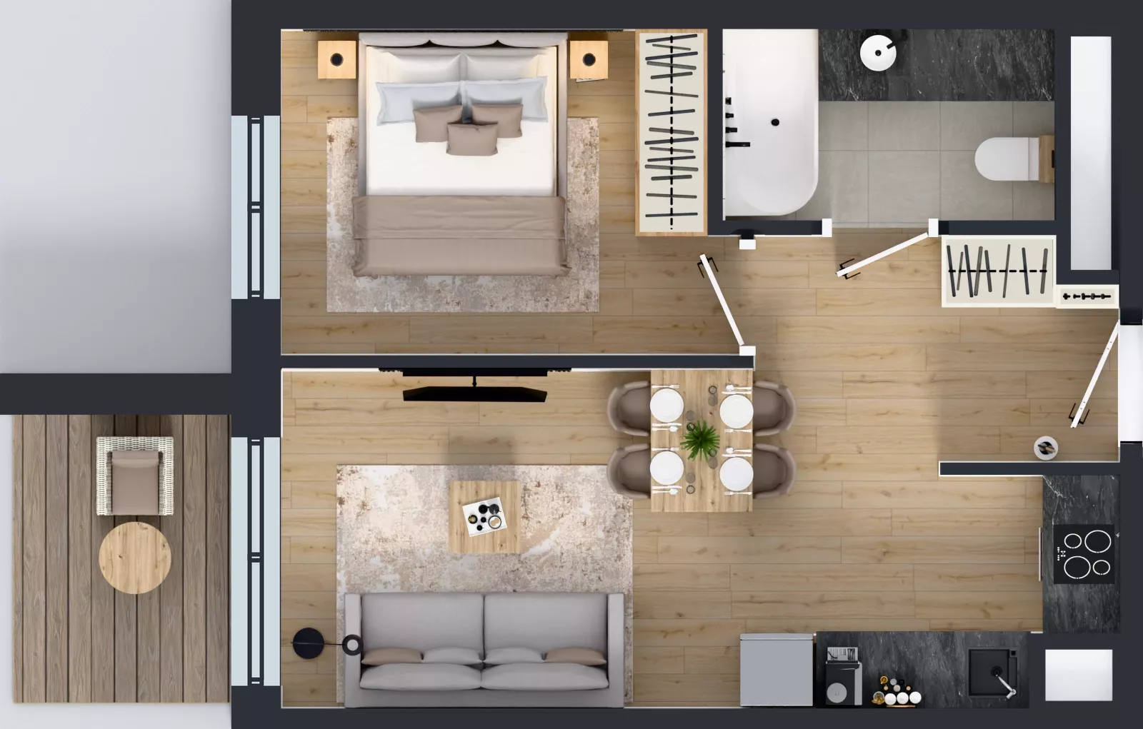 2 pokoje, mieszkanie 36,36 m², piętro 1, oferta nr 123 F/F-48, Ostródzka 123 - Etap III, Warszawa, Białołęka, Brzeziny, ul. Ostródzka 123