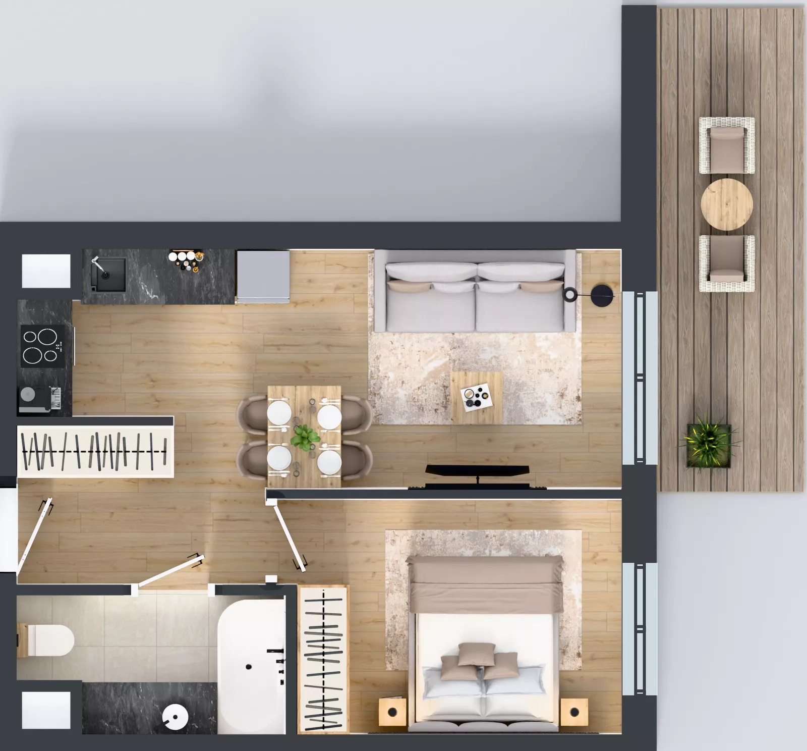 2 pokoje, mieszkanie 36,58 m², piętro 2, oferta nr 123 F/F-51, Ostródzka 123 - Etap III, Warszawa, Białołęka, Brzeziny, ul. Ostródzka 123