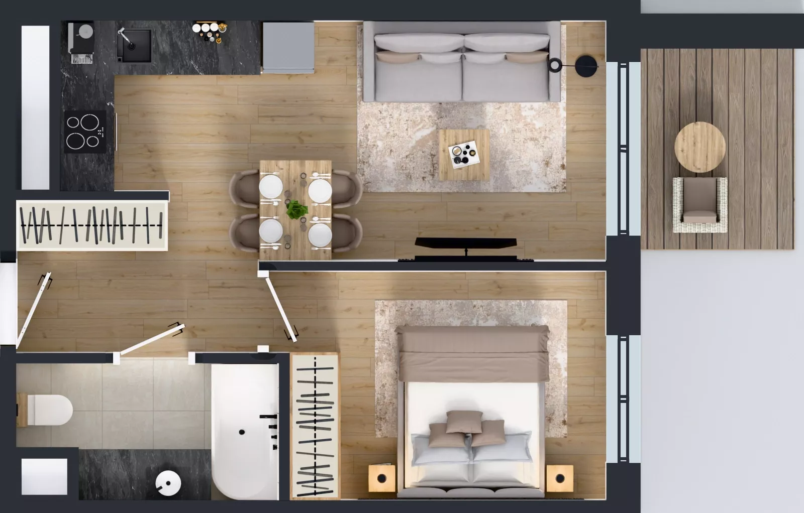 2 pokoje, mieszkanie 36,31 m², piętro 2, oferta nr 123 F/F-52, Ostródzka 123 - Etap III, Warszawa, Białołęka, Brzeziny, ul. Ostródzka 123