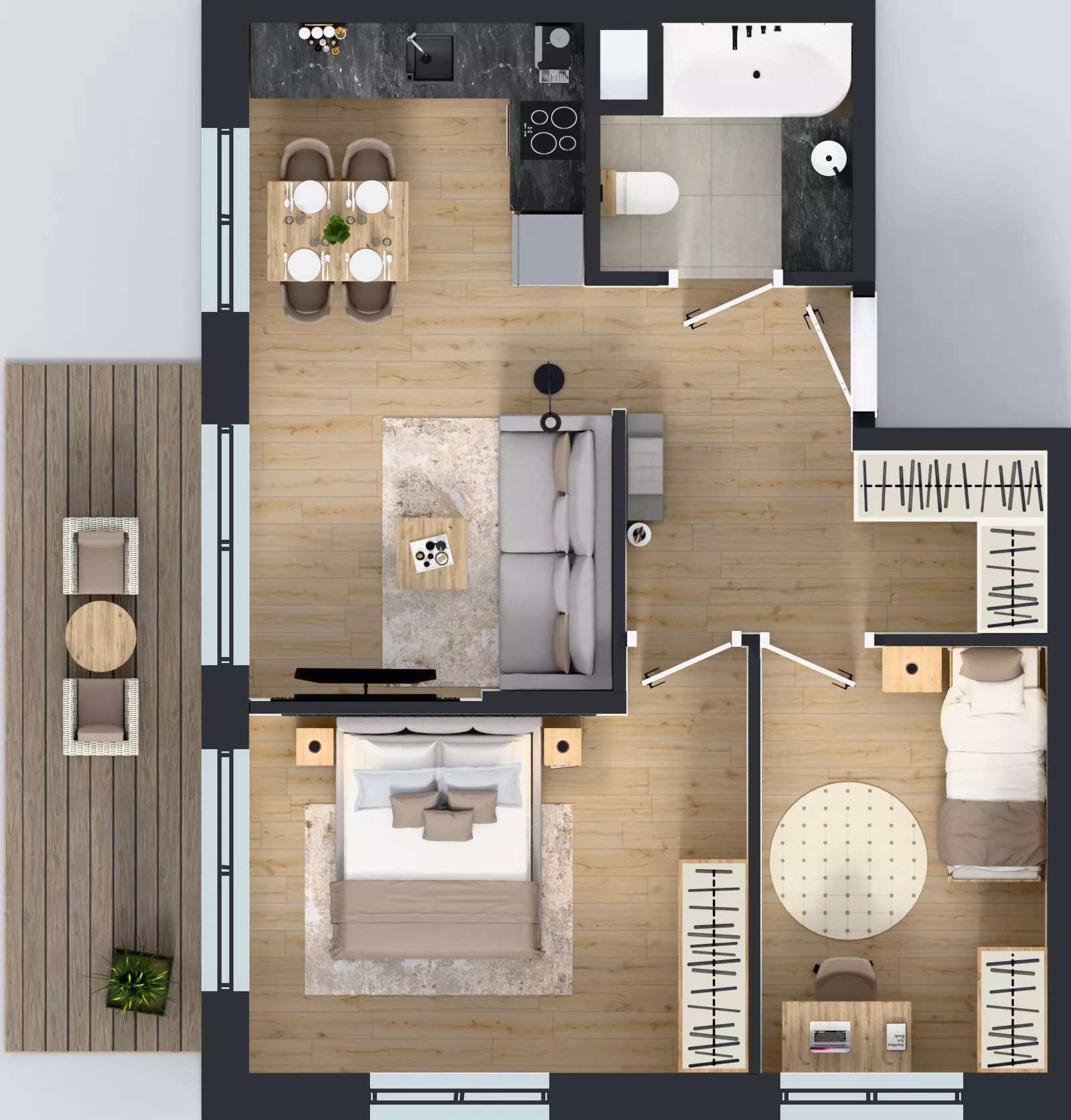 3 pokoje, mieszkanie 51,26 m², piętro 2, oferta nr 123 F/F-54, Ostródzka 123 - Etap III, Warszawa, Białołęka, Brzeziny, ul. Ostródzka 123