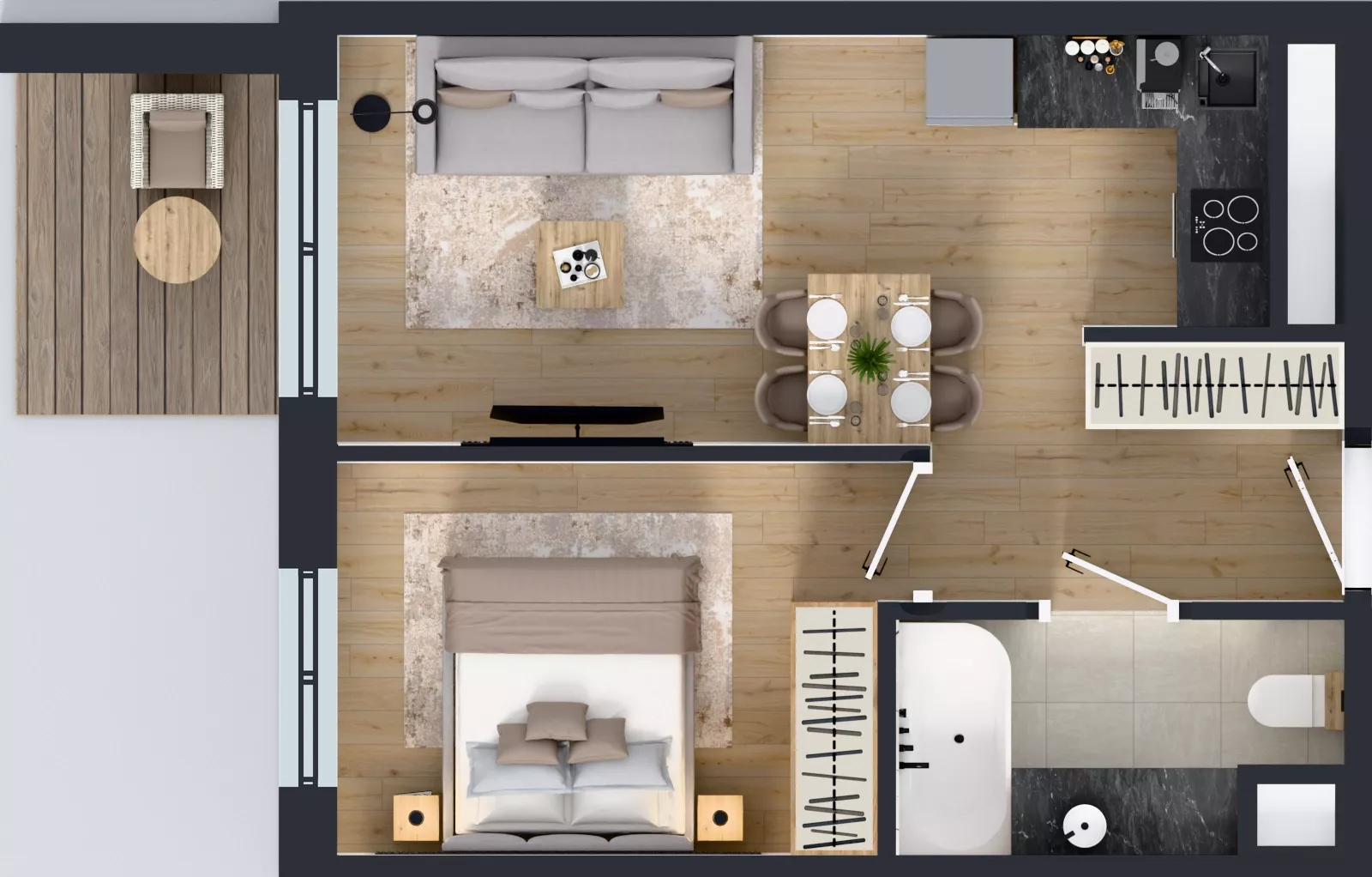 2 pokoje, mieszkanie 36,31 m², piętro 2, oferta nr 123 F/F-55, Ostródzka 123 - Etap III, Warszawa, Białołęka, Brzeziny, ul. Ostródzka 123