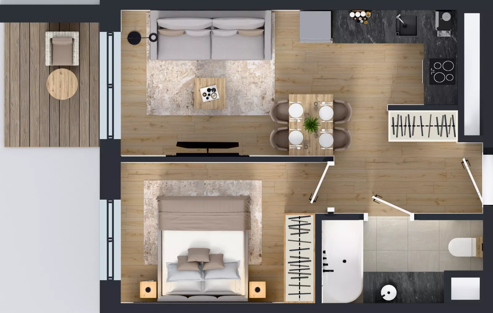 2 pokoje, mieszkanie 35,77 m², piętro 2, oferta nr 123 F/F-56, Ostródzka 123 - Etap III, Warszawa, Białołęka, Brzeziny, ul. Ostródzka 123