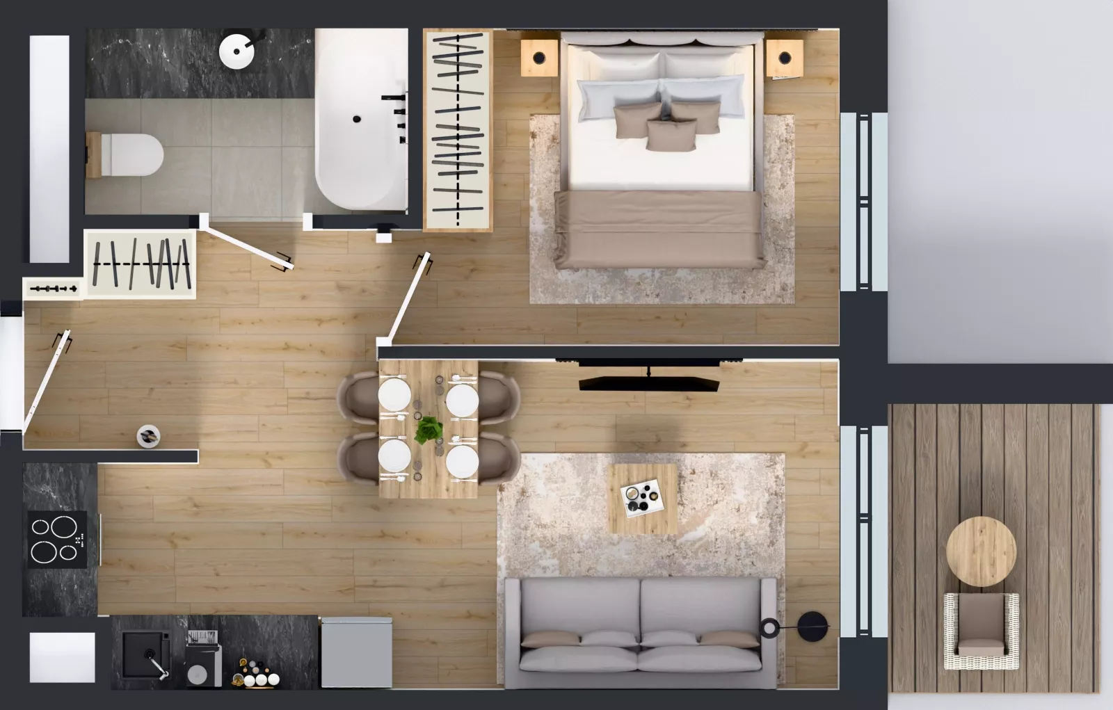 2 pokoje, mieszkanie 36,37 m², piętro 3, oferta nr 123 F/F-59, Ostródzka 123 - Etap III, Warszawa, Białołęka, Brzeziny, ul. Ostródzka 123