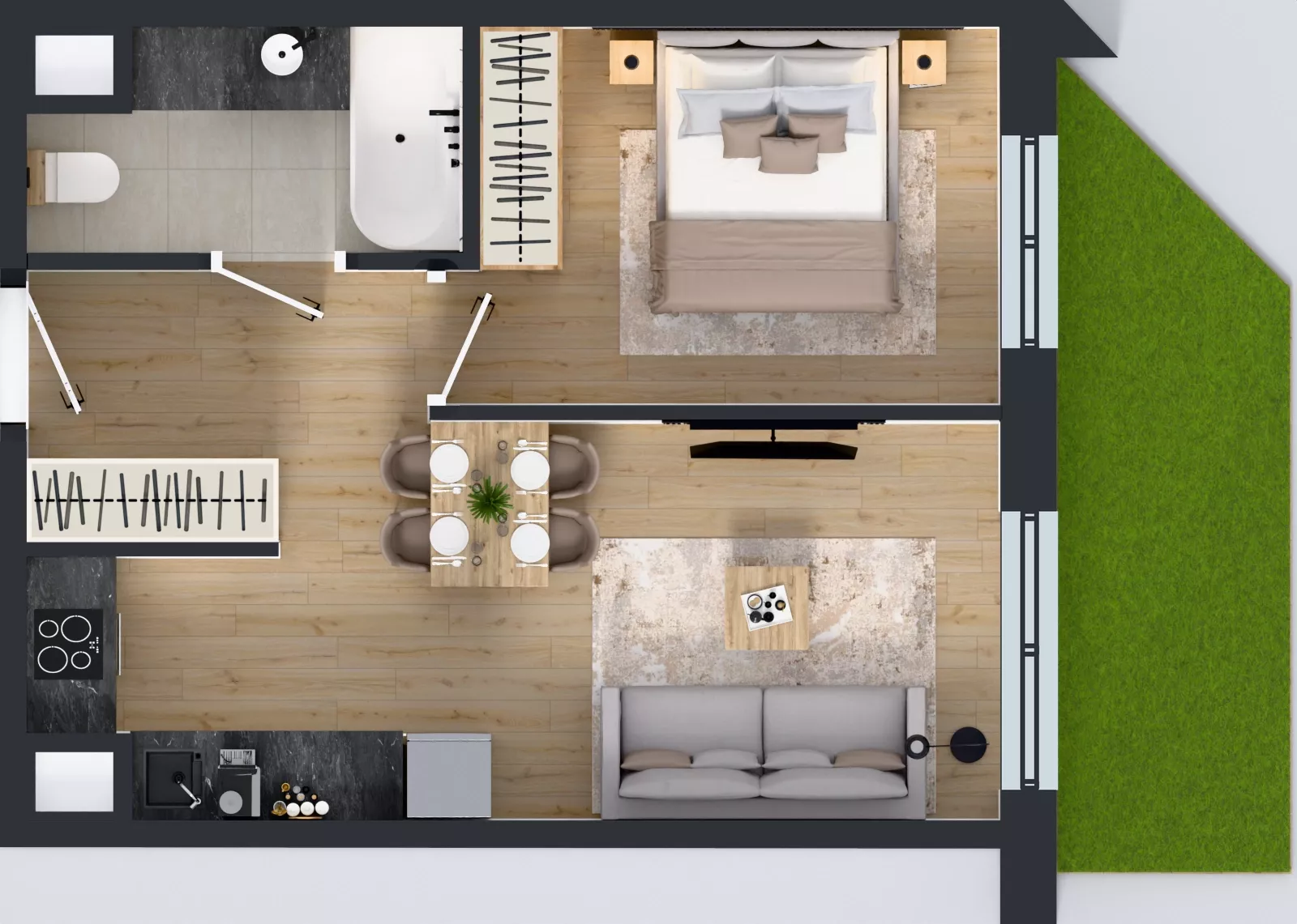 2 pokoje, mieszkanie 36,93 m², parter, oferta nr 123 G/G-2, Ostródzka 123 - Etap III, Warszawa, Białołęka, Brzeziny, ul. Ostródzka 123
