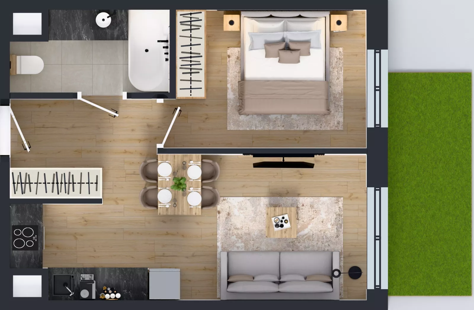 2 pokoje, mieszkanie 36,93 m², parter, oferta nr 123 G/G-3, Ostródzka 123 - Etap III, Warszawa, Białołęka, Brzeziny, ul. Ostródzka 123