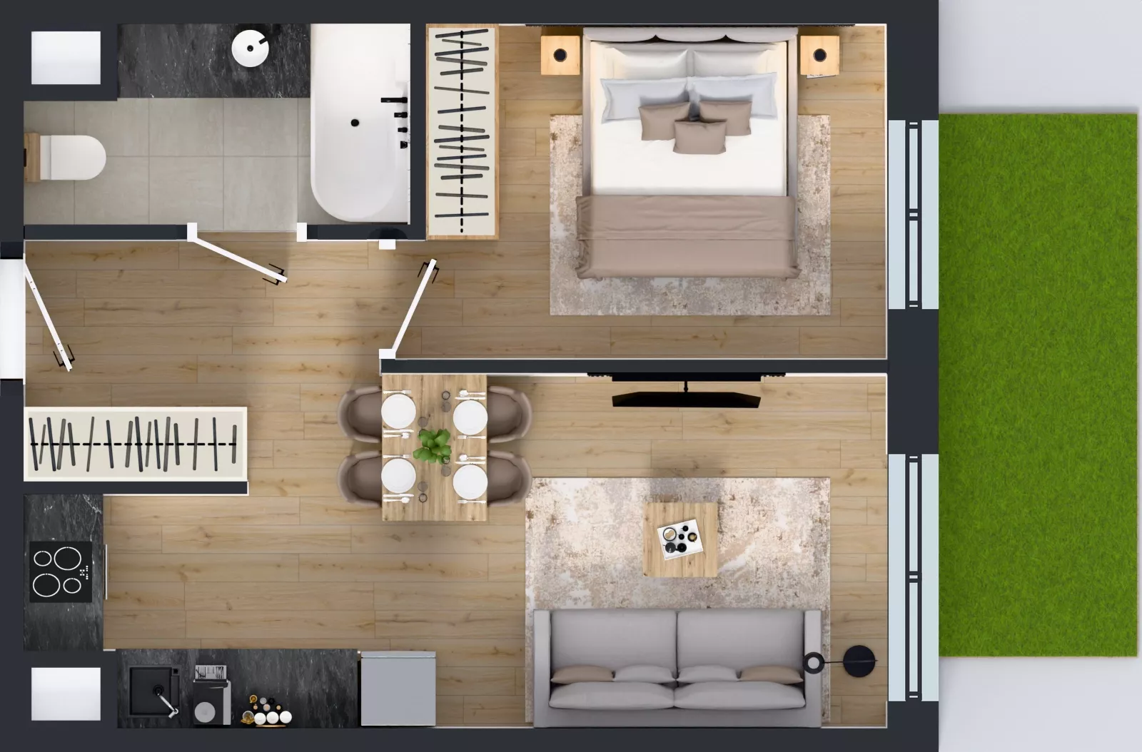 2 pokoje, mieszkanie 36,93 m², parter, oferta nr 123 G/G-4, Ostródzka 123 - Etap III, Warszawa, Białołęka, Brzeziny, ul. Ostródzka 123