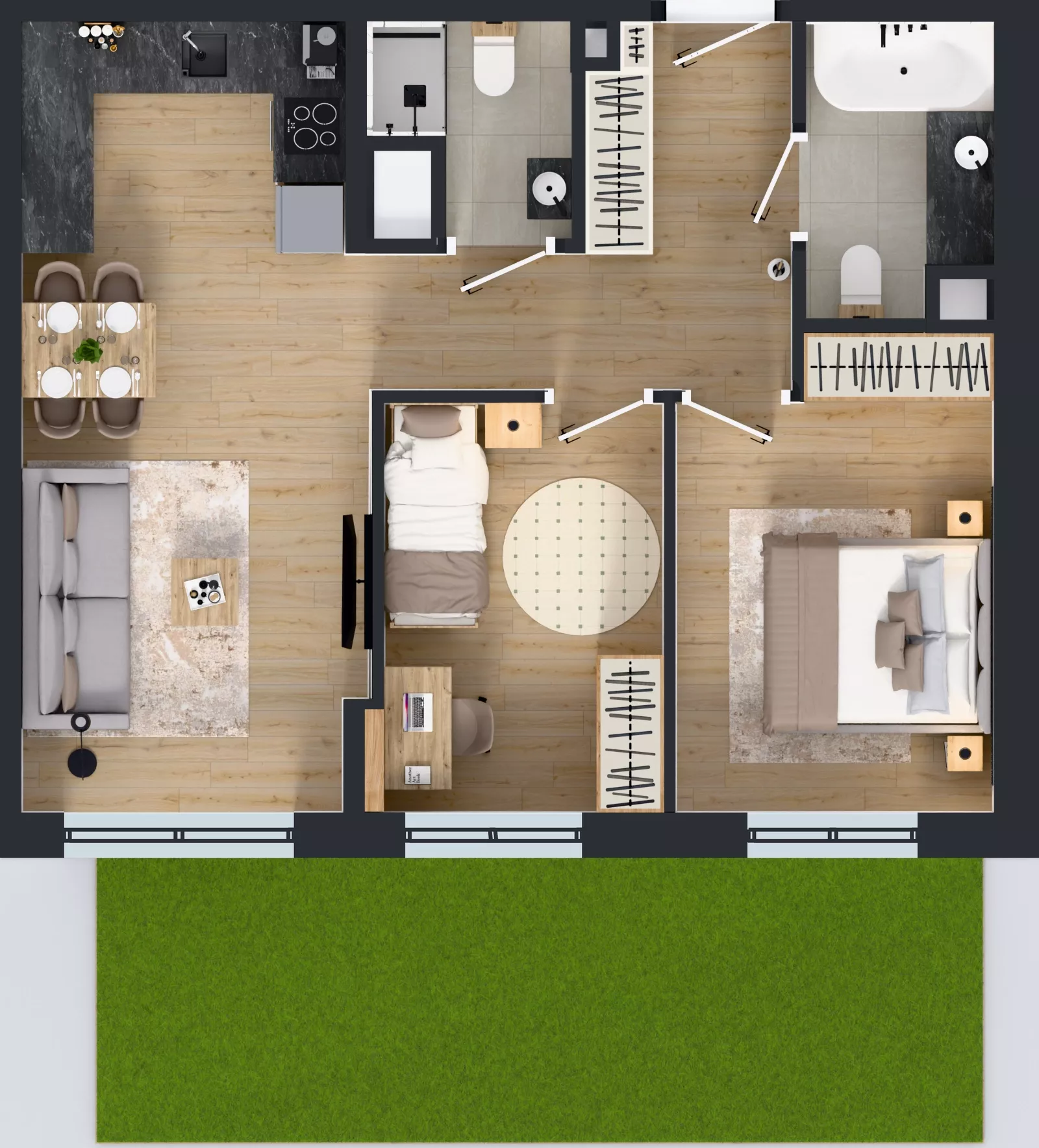 3 pokoje, mieszkanie 56,05 m², parter, oferta nr 123 G/G-26, Ostródzka 123 - Etap III, Warszawa, Białołęka, Brzeziny, ul. Ostródzka 123