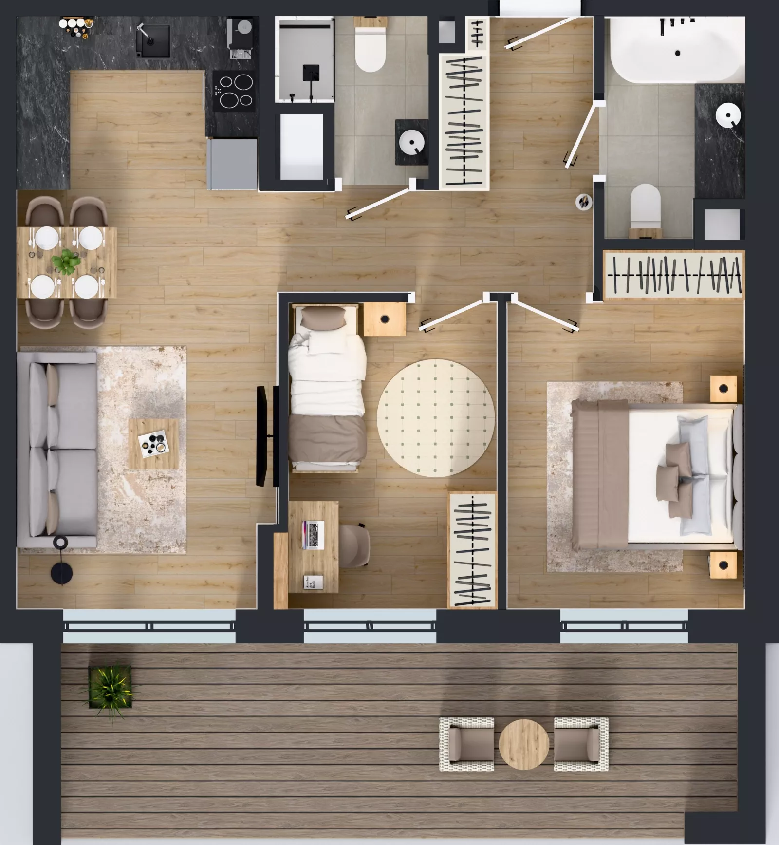 3 pokoje, mieszkanie 56,05 m², piętro 3, oferta nr 123 G/G-41, Ostródzka 123 - Etap III, Warszawa, Białołęka, Brzeziny, ul. Ostródzka 123