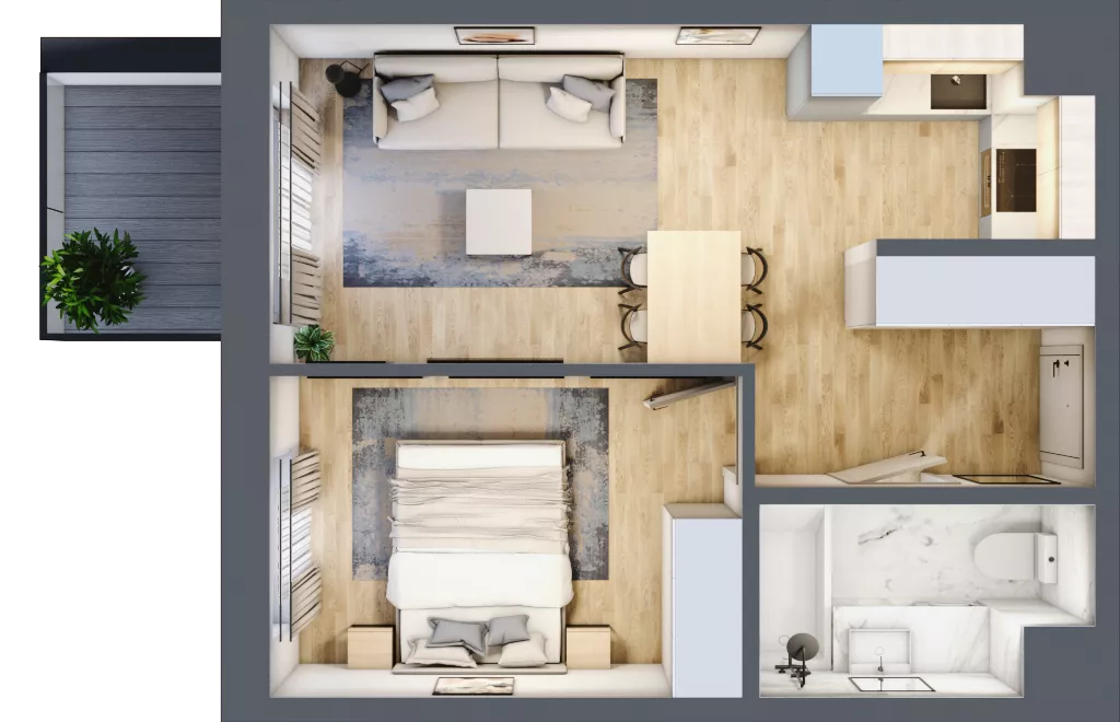 2 pokoje, mieszkanie 36,98 m², piętro 3, oferta nr 123/33, Ostródzka 123 - Etap II, Warszawa, Białołęka, Brzeziny, ul. Ostródzka 123