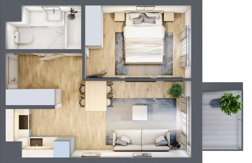 2 pokoje, mieszkanie 36,89 m², piętro 2, oferta nr 123 A/A-33, Ostródzka 123 - Etap II, Warszawa, Białołęka, Brzeziny, ul. Ostródzka 123