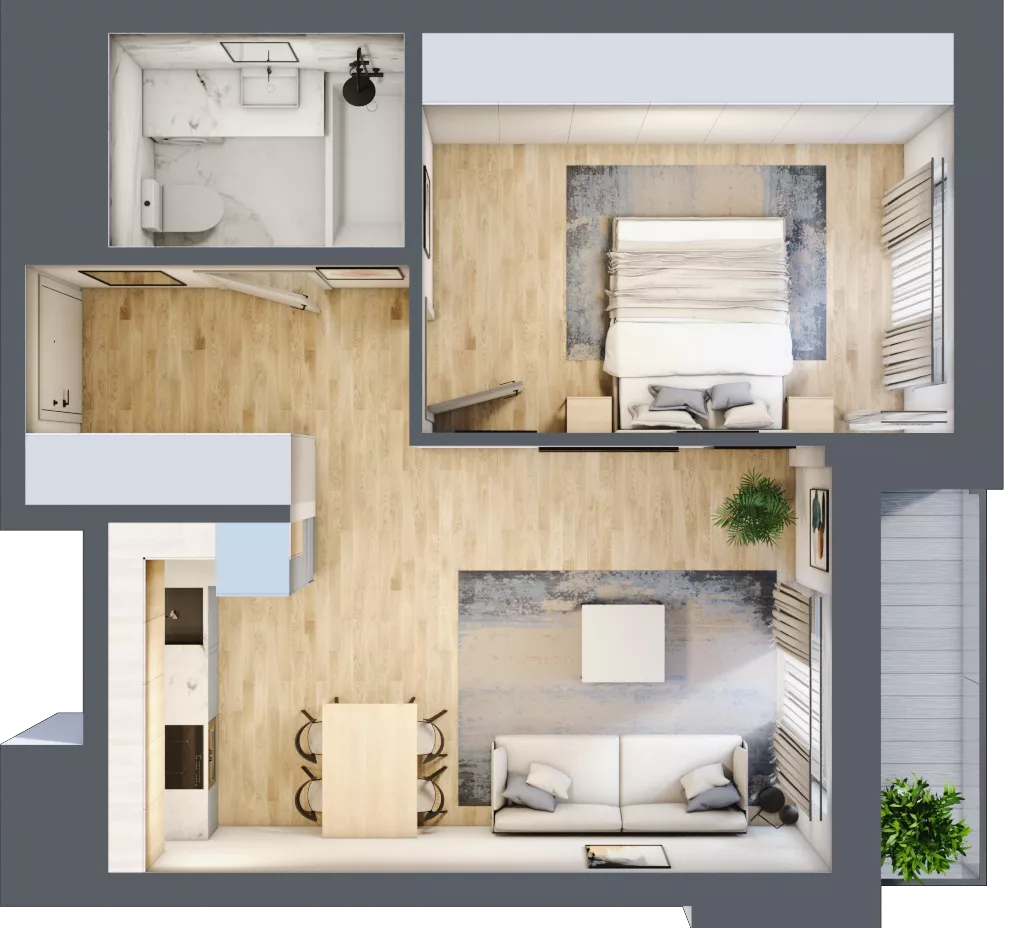 2 pokoje, mieszkanie 43,85 m², piętro 4, oferta nr Giserska 5/81, Panorama Ursus, Warszawa, Ursus, Szamoty, ul. Giserska 5