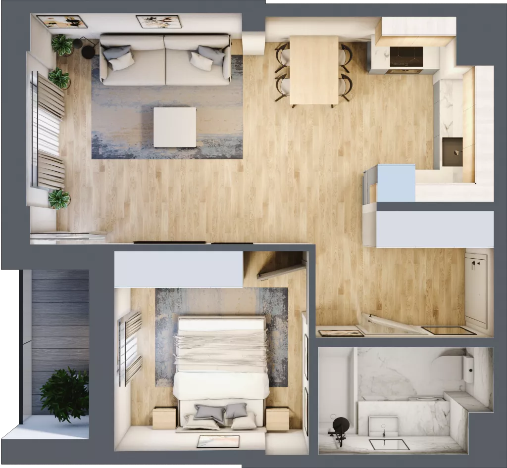 2 pokoje, mieszkanie 45,01 m², piętro 7, oferta nr Giserska 5/116, Panorama Ursus, Warszawa, Ursus, Szamoty, ul. Giserska 5