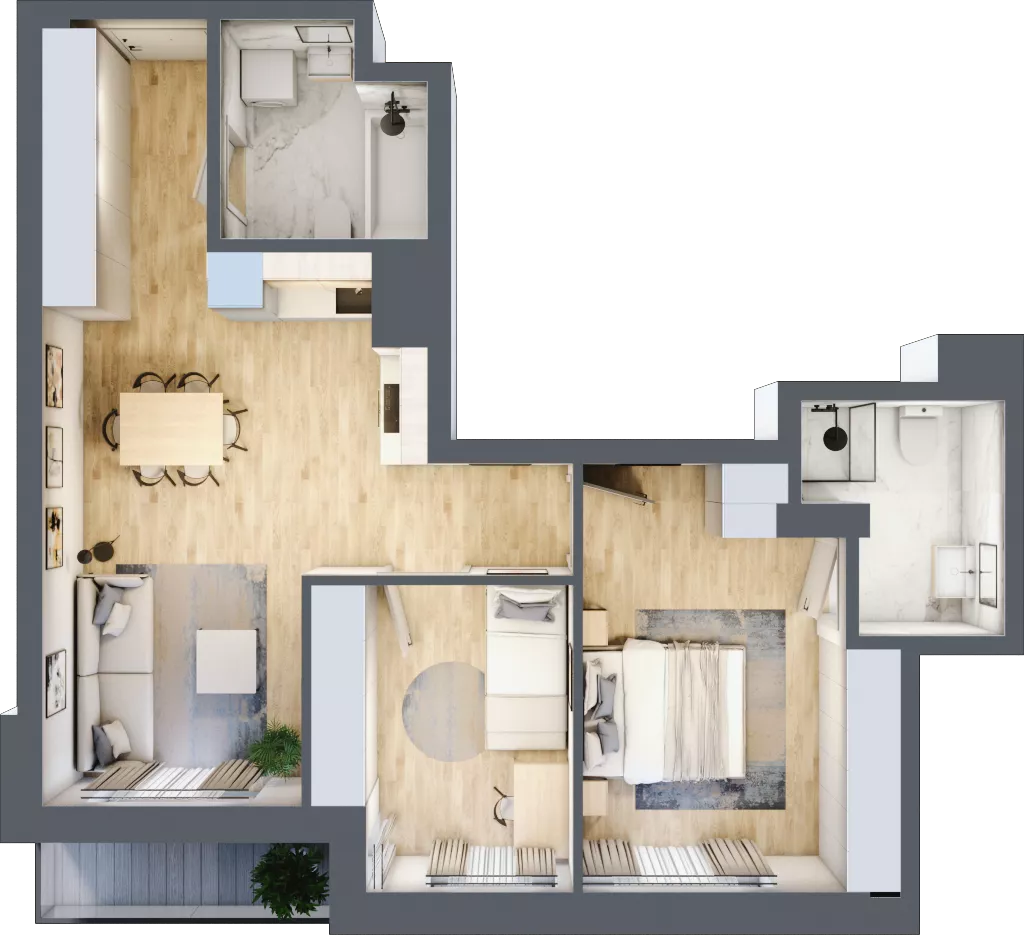 2 pokoje, mieszkanie 45,60 m², piętro 6, oferta nr Giserska 5/100, Panorama Ursus, Warszawa, Ursus, Szamoty, ul. Giserska 5