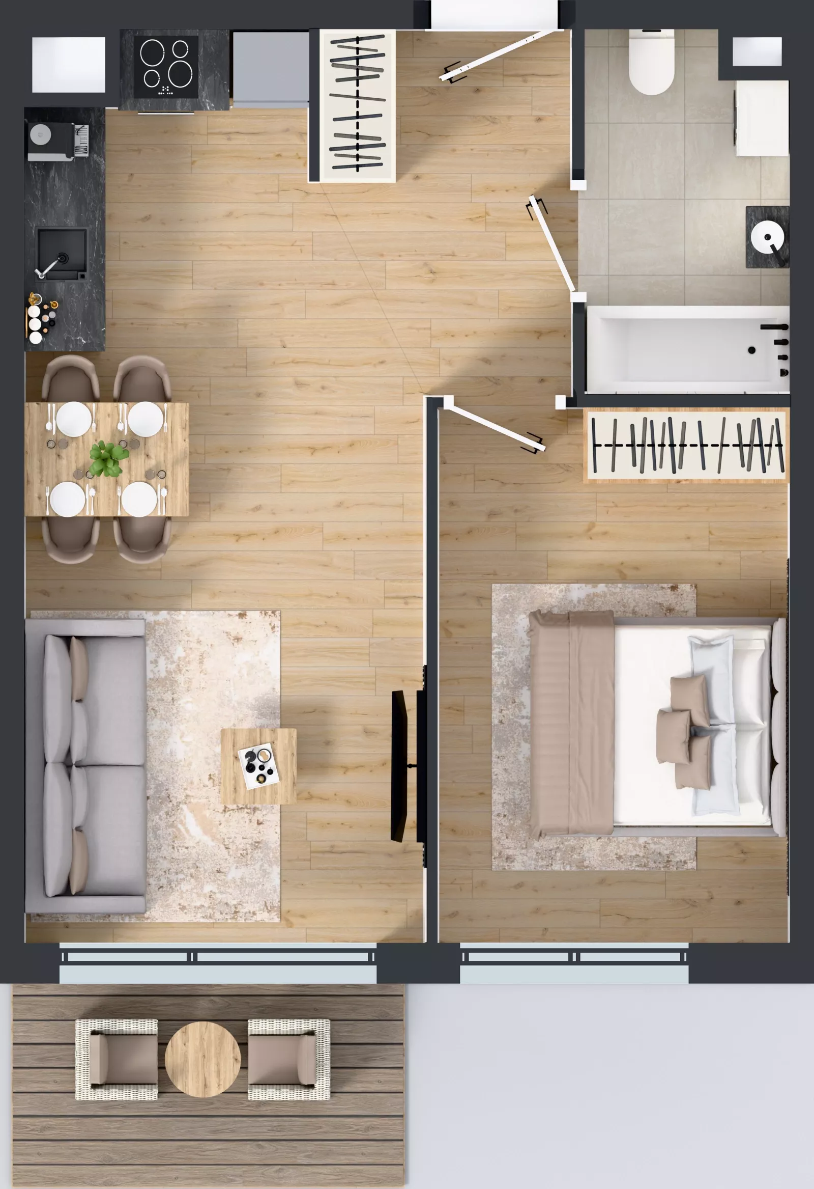 2 pokoje, mieszkanie 41,56 m², piętro 2, oferta nr A.023, Osiedle Mira, Pruszków, Centrum, ul. Miry Zimińskiej – Sygietyńskiej 5