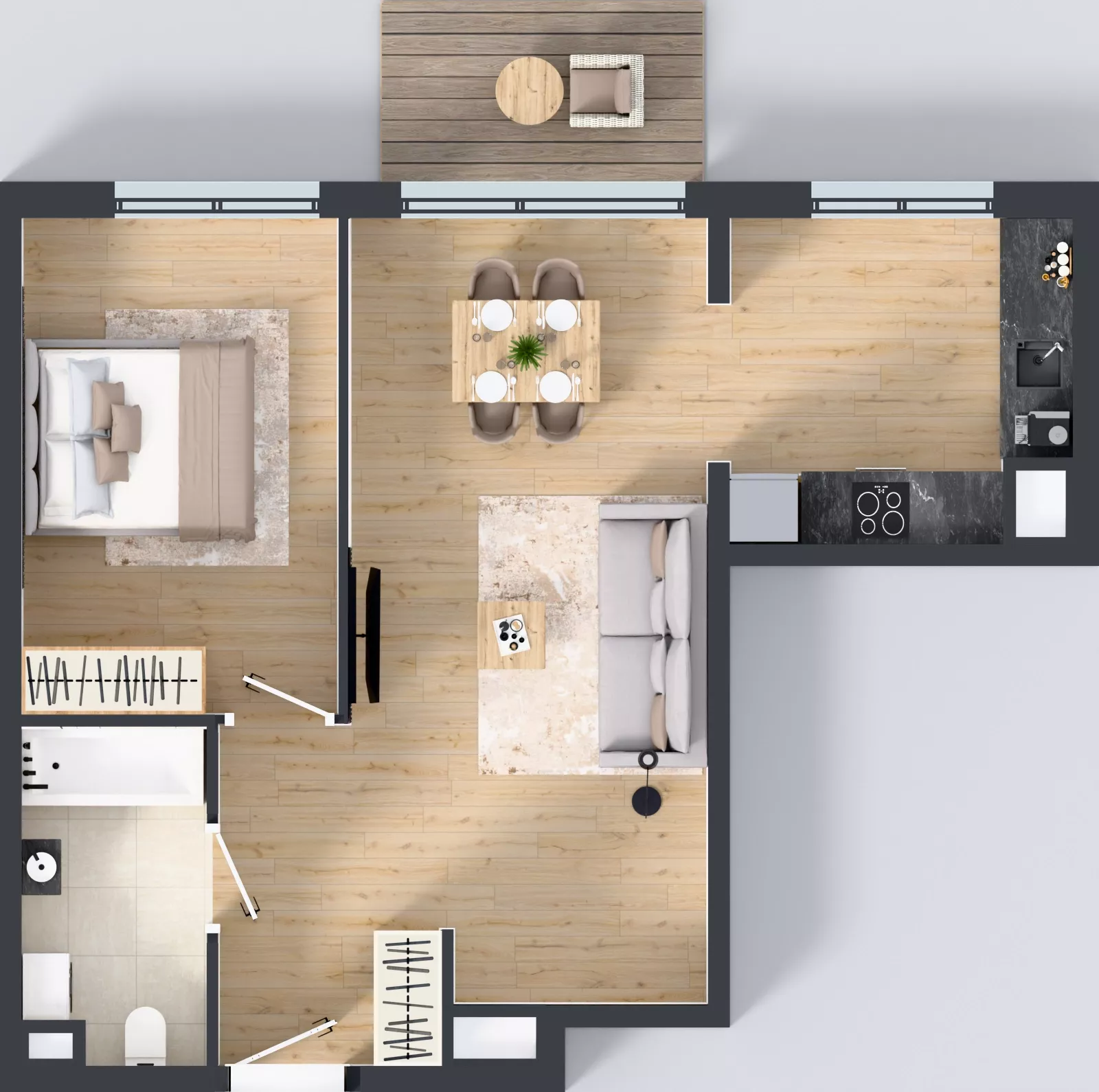 2 pokoje, mieszkanie 50,50 m², piętro 3, oferta nr A.028, Osiedle Mira, Pruszków, Centrum, ul. Miry Zimińskiej – Sygietyńskiej 5