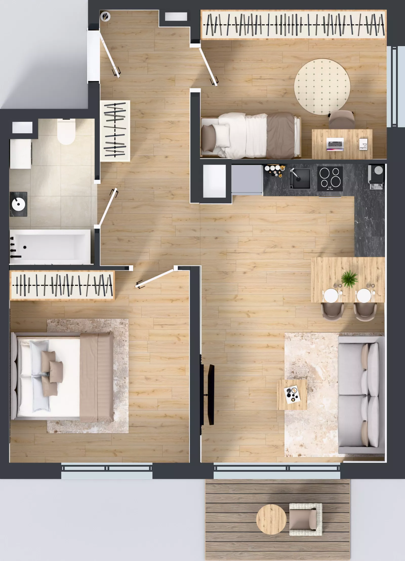 3 pokoje, mieszkanie 59,12 m², piętro 4, oferta nr A.047, Osiedle Mira, Pruszków, Centrum, ul. Miry Zimińskiej – Sygietyńskiej 5