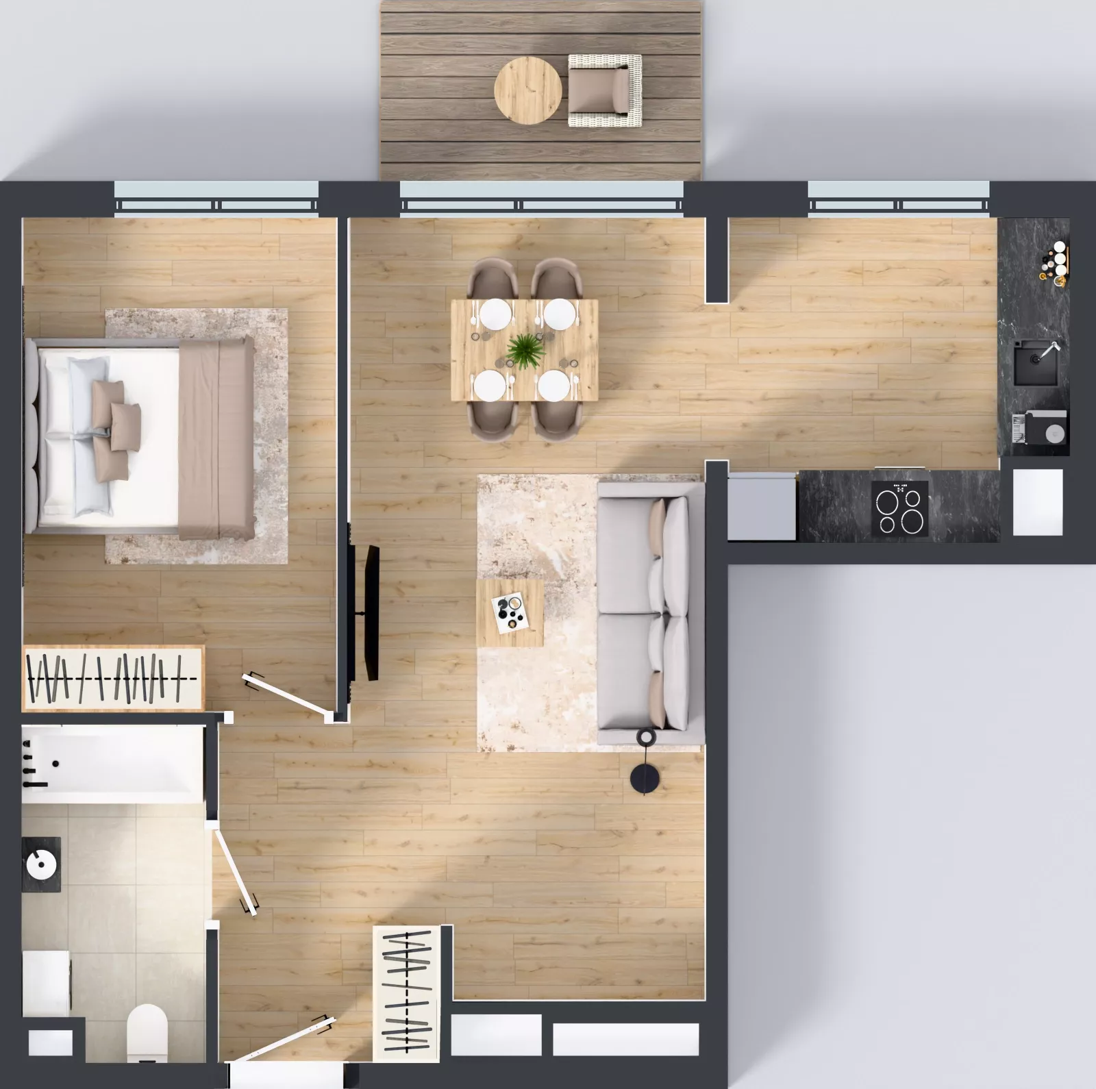 2 pokoje, mieszkanie 50,51 m², piętro 5, oferta nr A.050, Osiedle Mira, Pruszków, Centrum, ul. Miry Zimińskiej – Sygietyńskiej 5