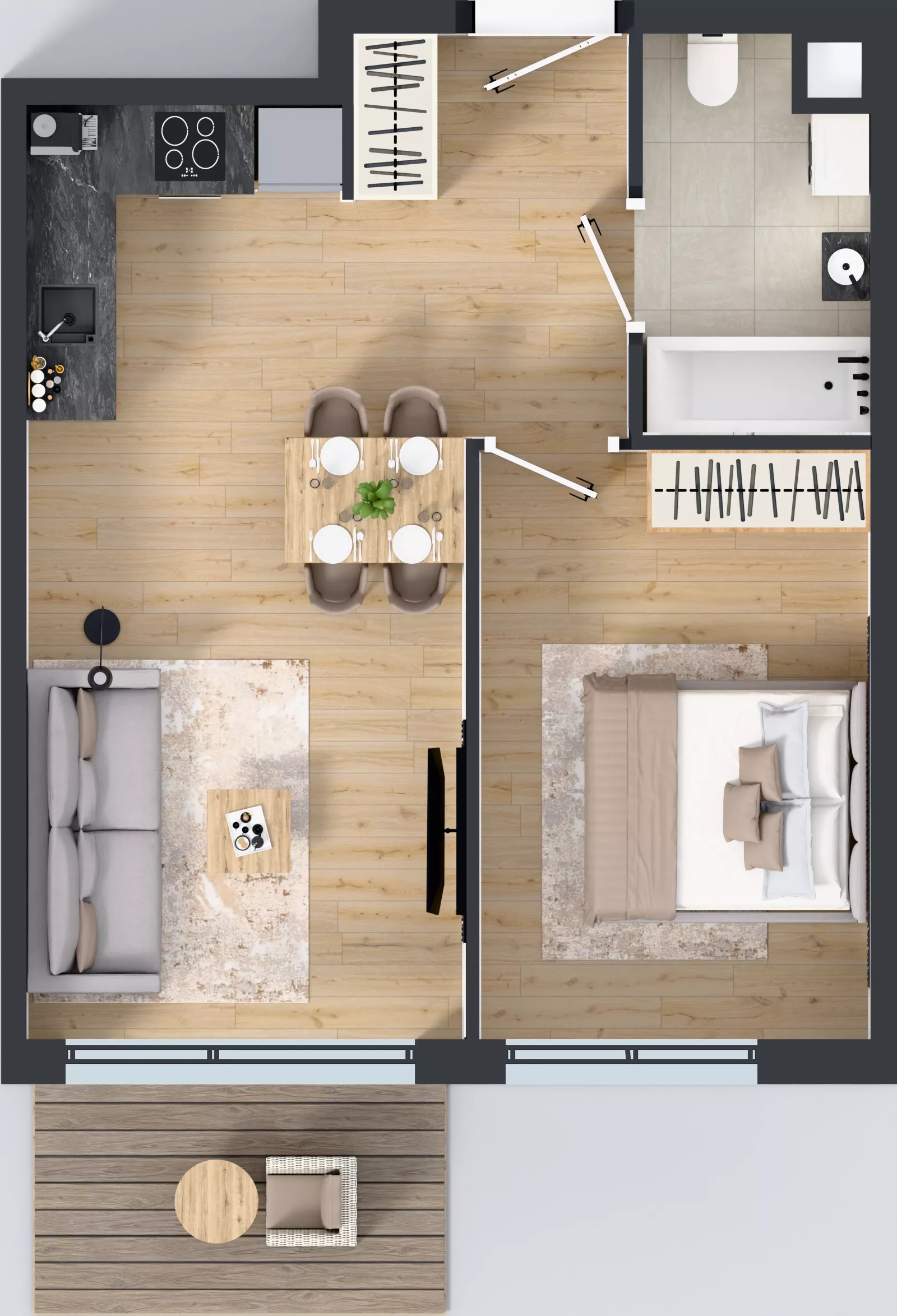 2 pokoje, mieszkanie 40,74 m², piętro 5, oferta nr A.057, Osiedle Mira, Pruszków, Centrum, ul. Miry Zimińskiej – Sygietyńskiej 5