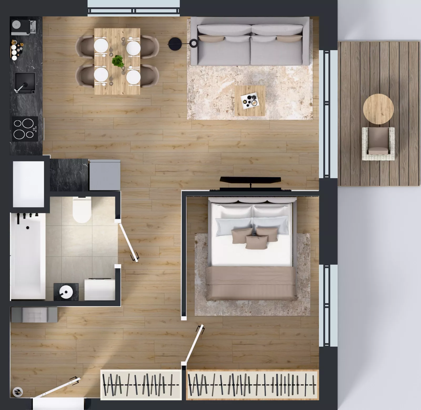 2 pokoje, mieszkanie 42,98 m², piętro 5, oferta nr A.059, Osiedle Mira, Pruszków, Centrum, ul. Miry Zimińskiej – Sygietyńskiej 5