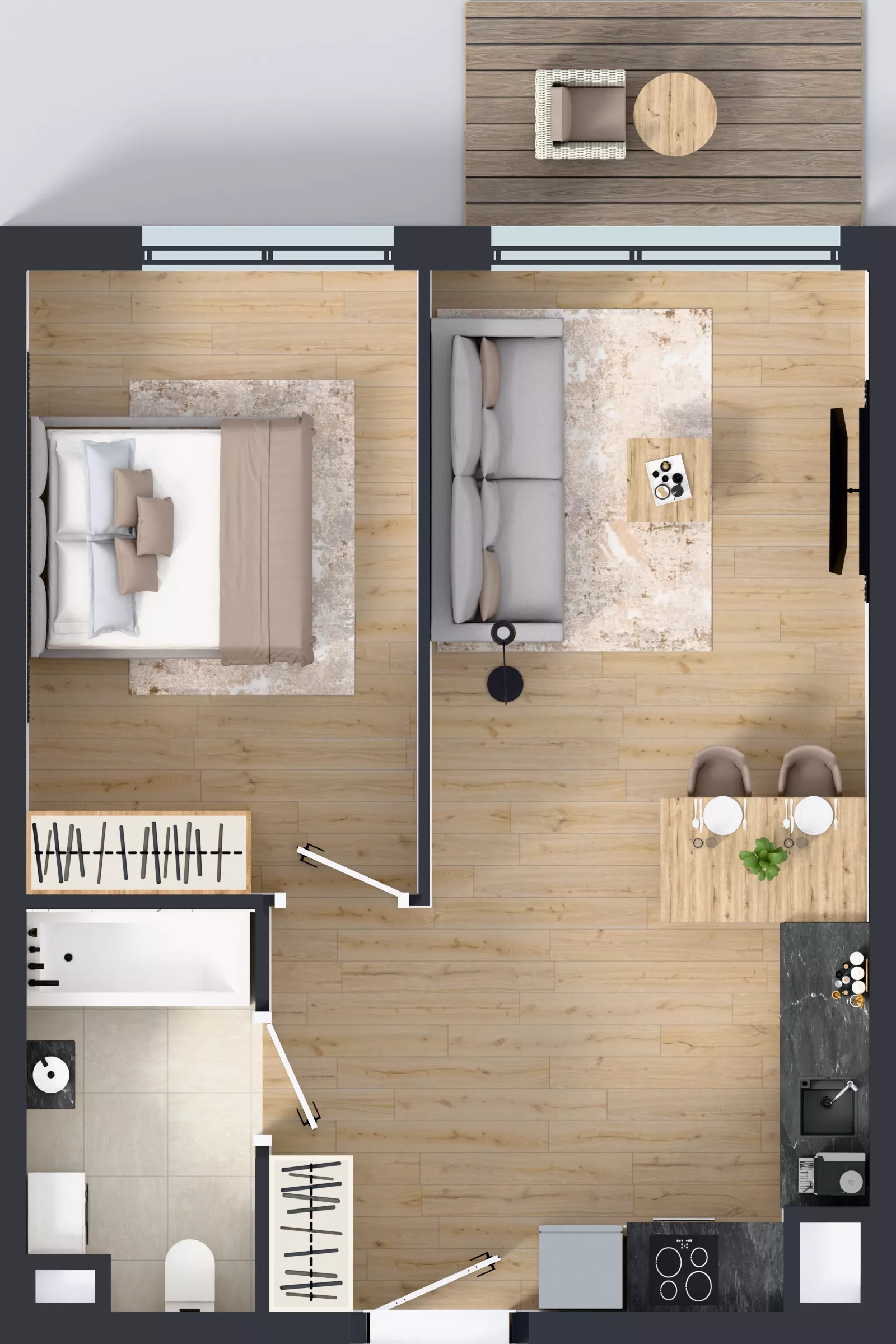 2 pokoje, mieszkanie 43,13 m², piętro 6, oferta nr A.062, Osiedle Mira, Pruszków, Centrum, ul. Miry Zimińskiej – Sygietyńskiej 5