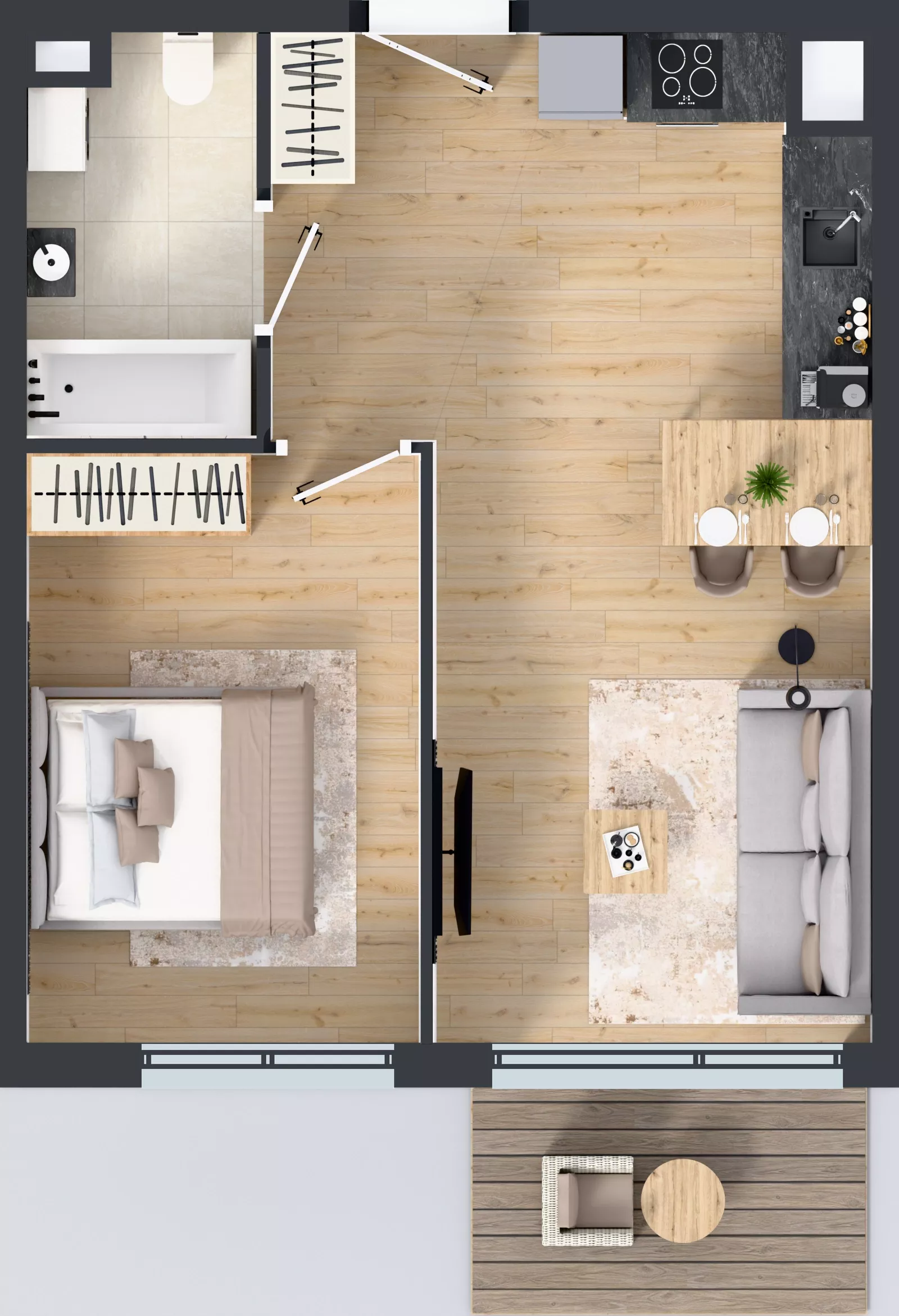 2 pokoje, mieszkanie 41,64 m², piętro 6, oferta nr A.065, Osiedle Mira, Pruszków, Centrum, ul. Miry Zimińskiej – Sygietyńskiej 5