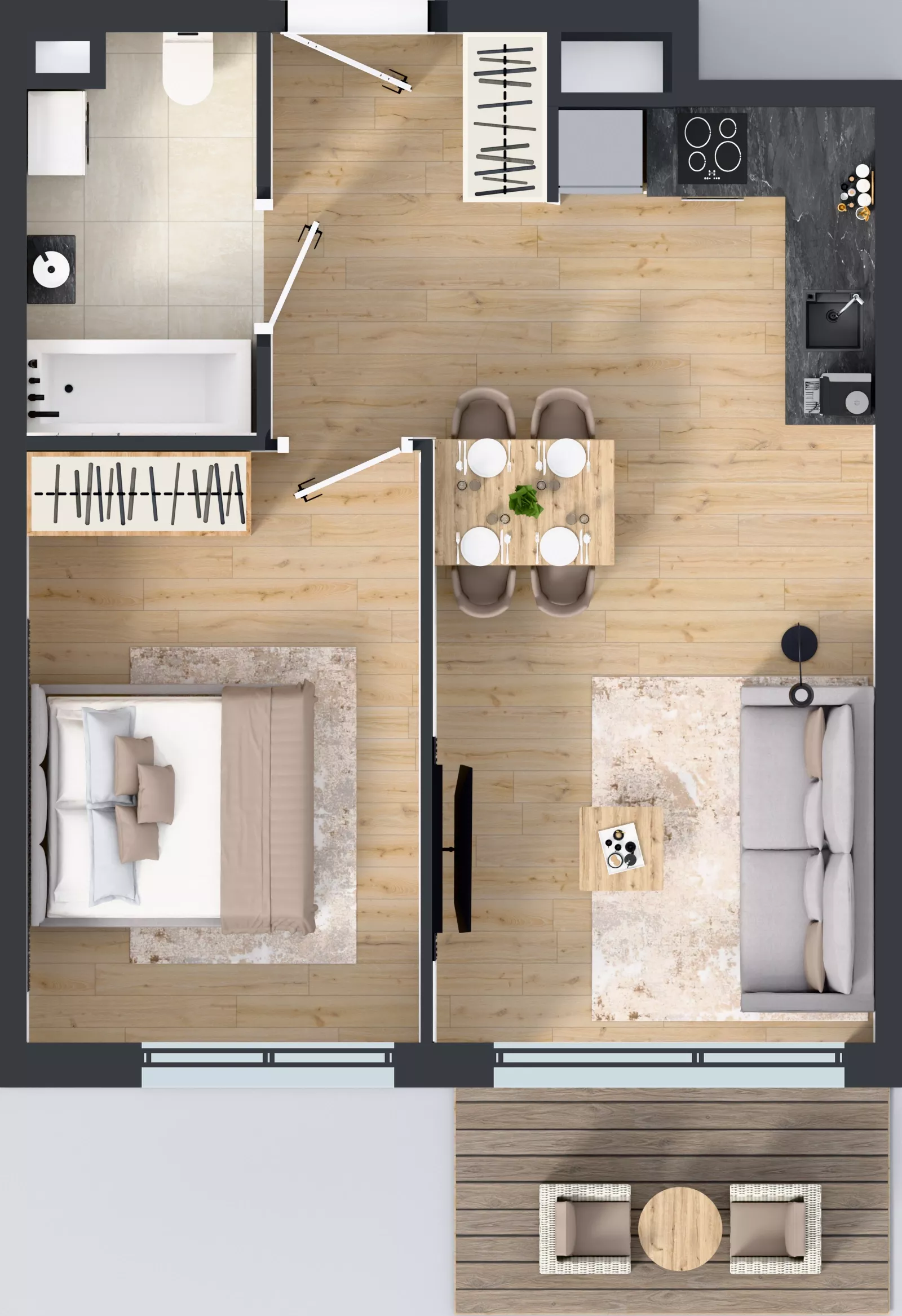 2 pokoje, mieszkanie 40,84 m², piętro 6, oferta nr A.066, Osiedle Mira, Pruszków, Centrum, ul. Miry Zimińskiej – Sygietyńskiej 5