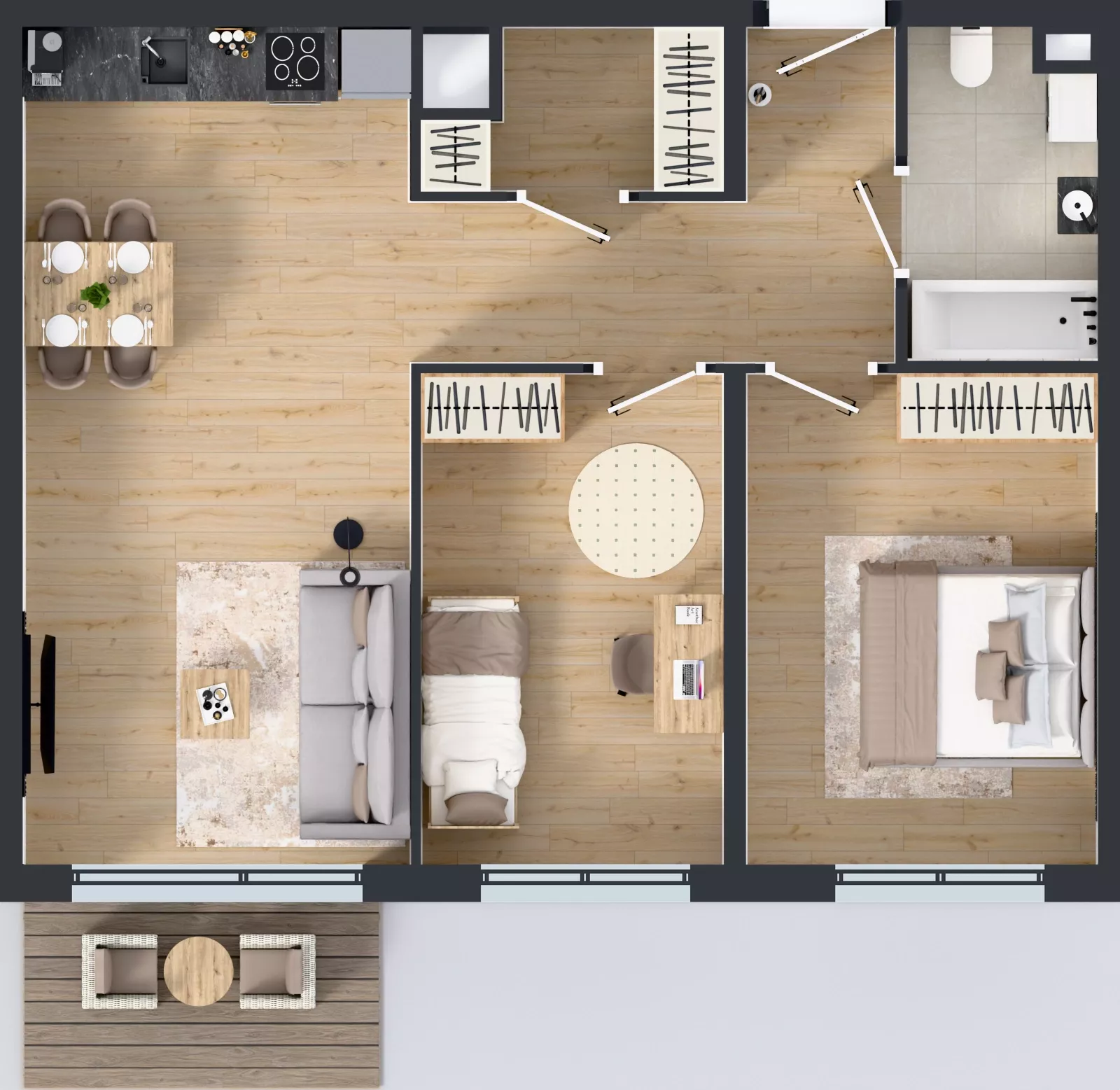 3 pokoje, mieszkanie 62,91 m², piętro 6, oferta nr B.123, Osiedle Mira, Pruszków, Centrum, ul. Miry Zimińskiej – Sygietyńskiej 5