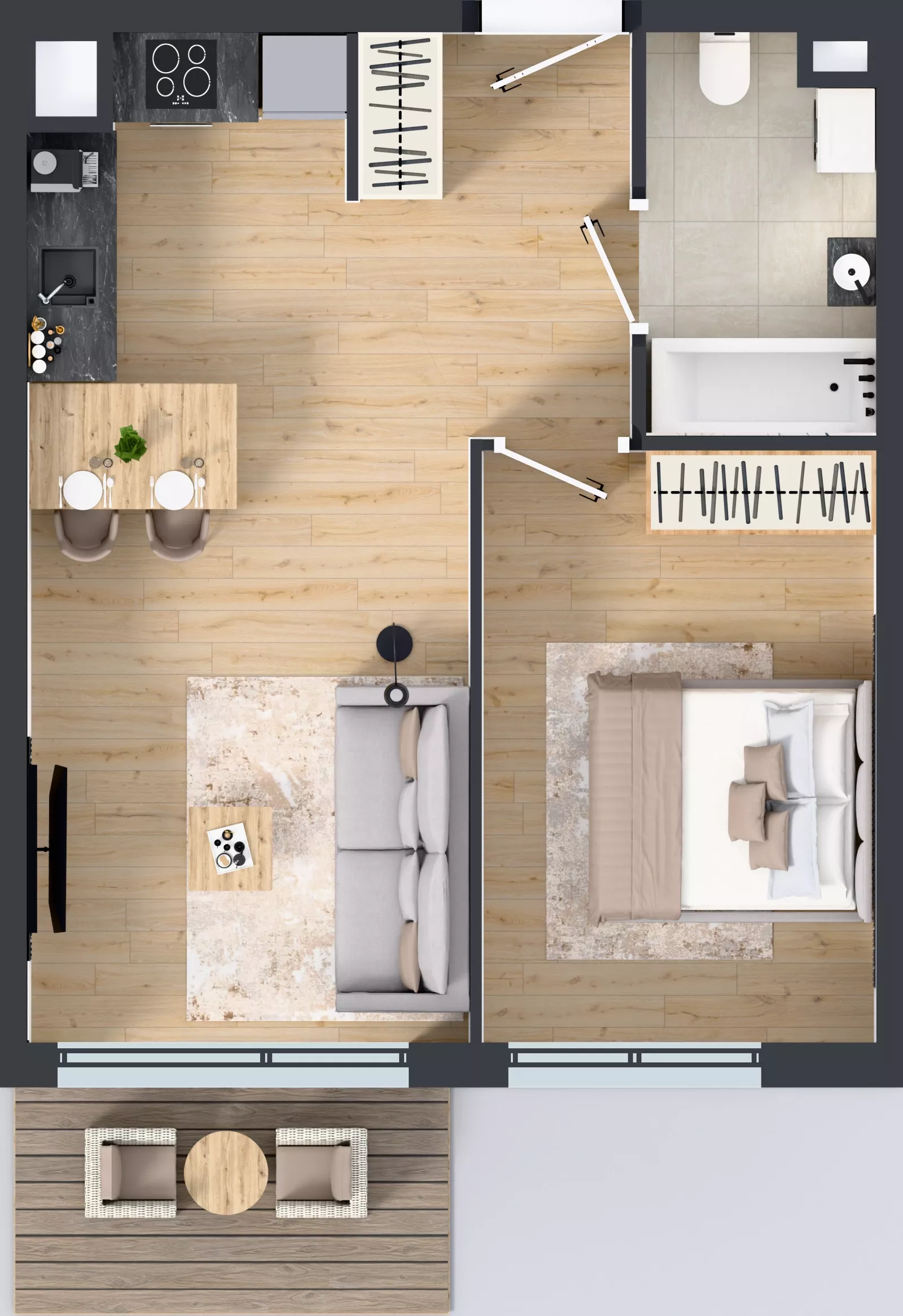 2 pokoje, mieszkanie 41,56 m², piętro 2, oferta nr C.152, Osiedle Mira, Pruszków, Centrum, ul. Miry Zimińskiej – Sygietyńskiej 5