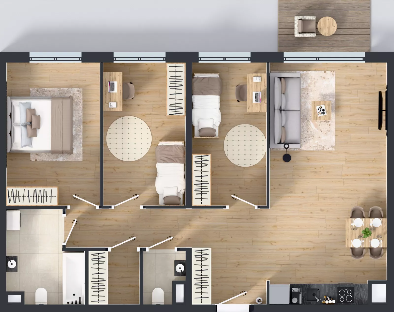 4 pokoje, mieszkanie 82,50 m², piętro 4, oferta nr C.169, Osiedle Mira, Pruszków, Centrum, ul. Miry Zimińskiej – Sygietyńskiej 5