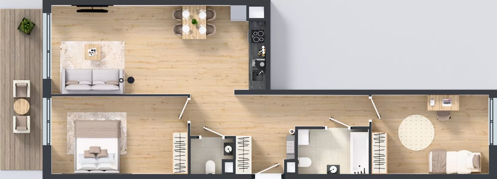 3 pokoje, mieszkanie 74,74 m², piętro 5, oferta nr C.180, Osiedle Mira, Pruszków, Centrum, ul. Miry Zimińskiej – Sygietyńskiej 5