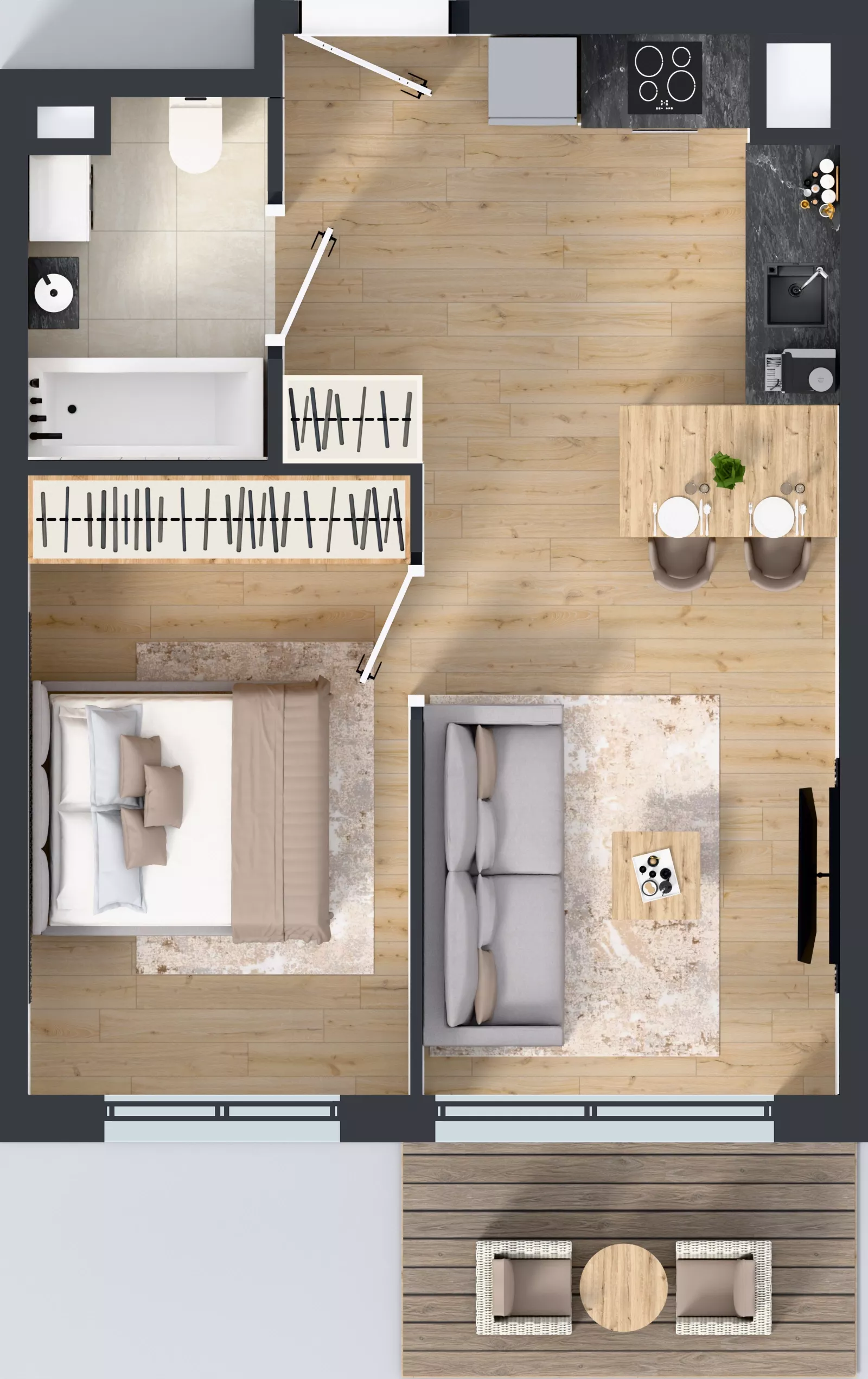 2 pokoje, mieszkanie 37,40 m², piętro 6, oferta nr C.191, Osiedle Mira, Pruszków, Centrum, ul. Miry Zimińskiej – Sygietyńskiej 5