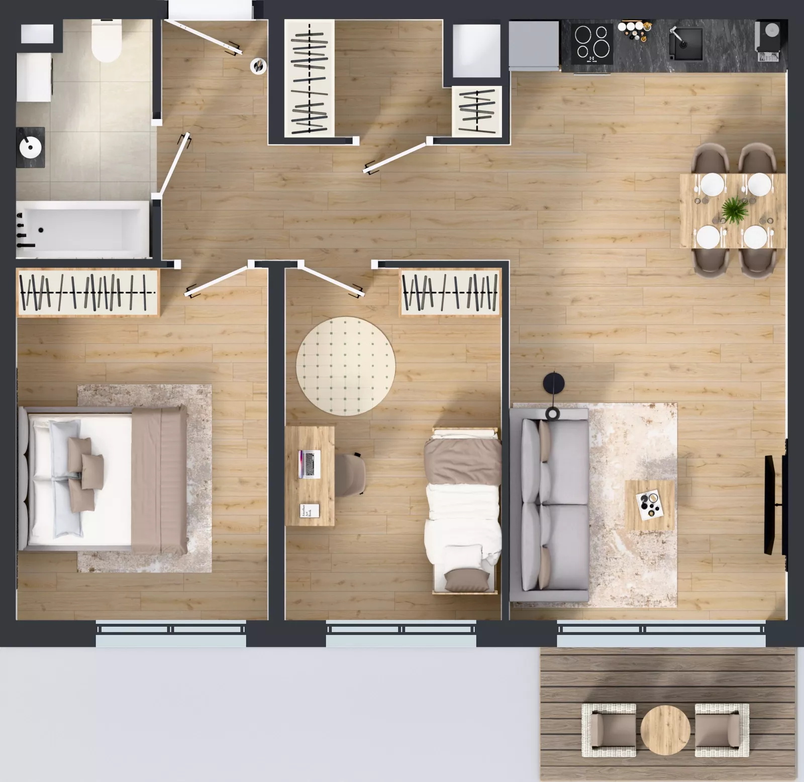 3 pokoje, mieszkanie 62,91 m², piętro 6, oferta nr C.194, Osiedle Mira, Pruszków, Centrum, ul. Miry Zimińskiej – Sygietyńskiej 5