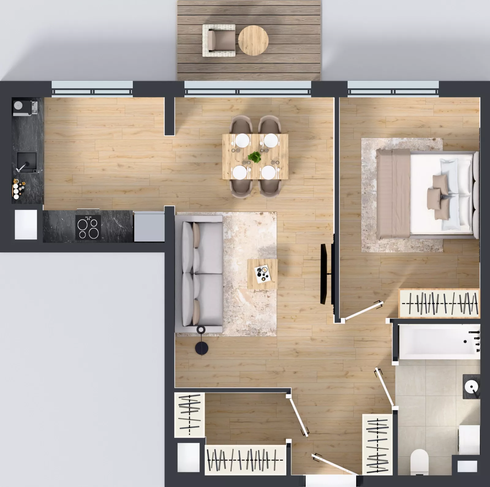 2 pokoje, mieszkanie 50,99 m², piętro 6, oferta nr C.197, Osiedle Mira, Pruszków, Centrum, ul. Miry Zimińskiej – Sygietyńskiej 5