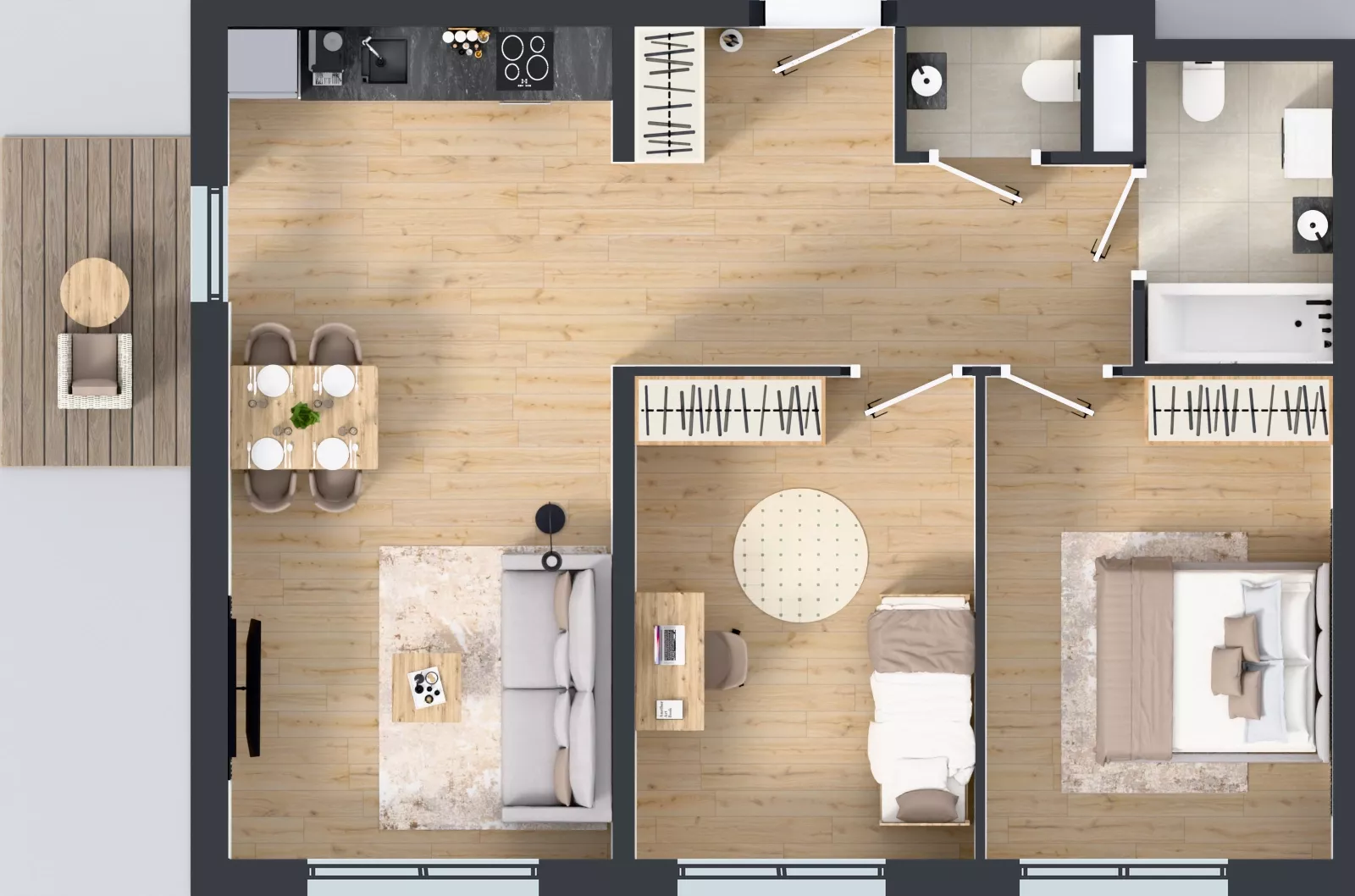 3 pokoje, mieszkanie 64,62 m², piętro 4, oferta nr D.214, Osiedle Mira, Pruszków, Centrum, ul. Miry Zimińskiej – Sygietyńskiej 5