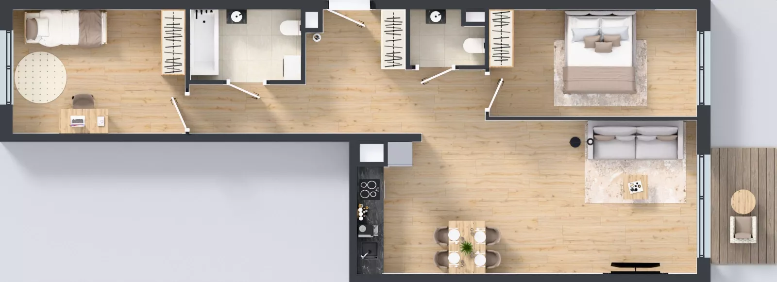 3 pokoje, mieszkanie 75,10 m², piętro 4, oferta nr D.216, Osiedle Mira, Pruszków, Centrum, ul. Miry Zimińskiej – Sygietyńskiej 5