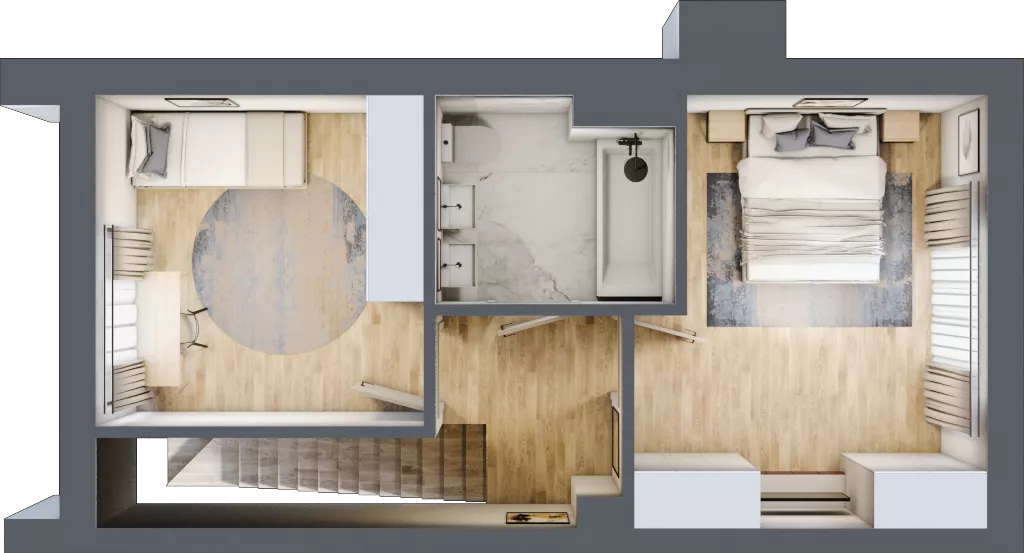 5 pokoi, mieszkanie 108,78 m², piętro 3, oferta nr A2, Villa Stoki, Łódź, Widzew, ul. Beskidzka 109