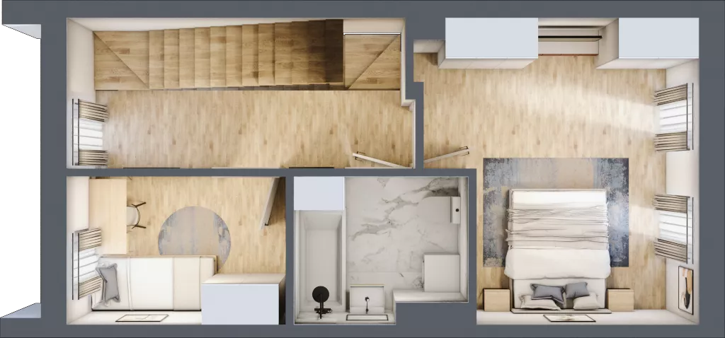 5 pokoi, mieszkanie 108,78 m², piętro 3, oferta nr B5, Villa Stoki, Łódź, Widzew, ul. Beskidzka 109