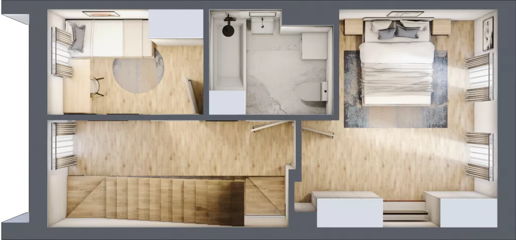 5 pokoi, mieszkanie 108,78 m², piętro 3, oferta nr B4, Villa Stoki, Łódź, Widzew, ul. Beskidzka 109