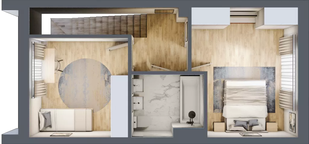 5 pokoi, mieszkanie 108,78 m², piętro 3, oferta nr B3, Villa Stoki, Łódź, Widzew, ul. Beskidzka 109