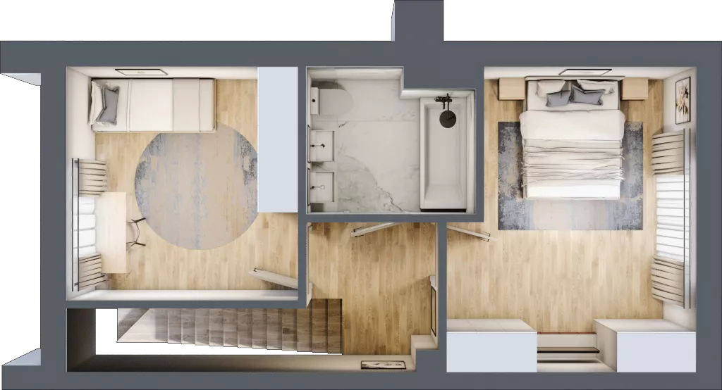 5 pokoi, mieszkanie 108,78 m², piętro 3, oferta nr B2, Villa Stoki, Łódź, Widzew, ul. Beskidzka 109