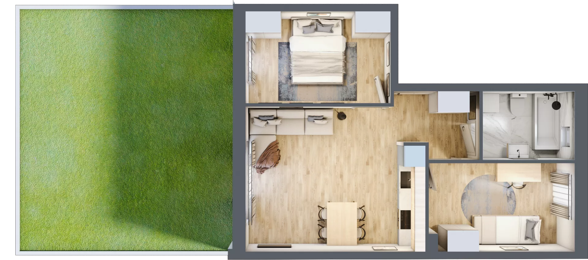 3 pokoje, mieszkanie 50,72 m², parter, oferta nr M3, Villa Stoki, Łódź, Widzew, ul. Beskidzka 109