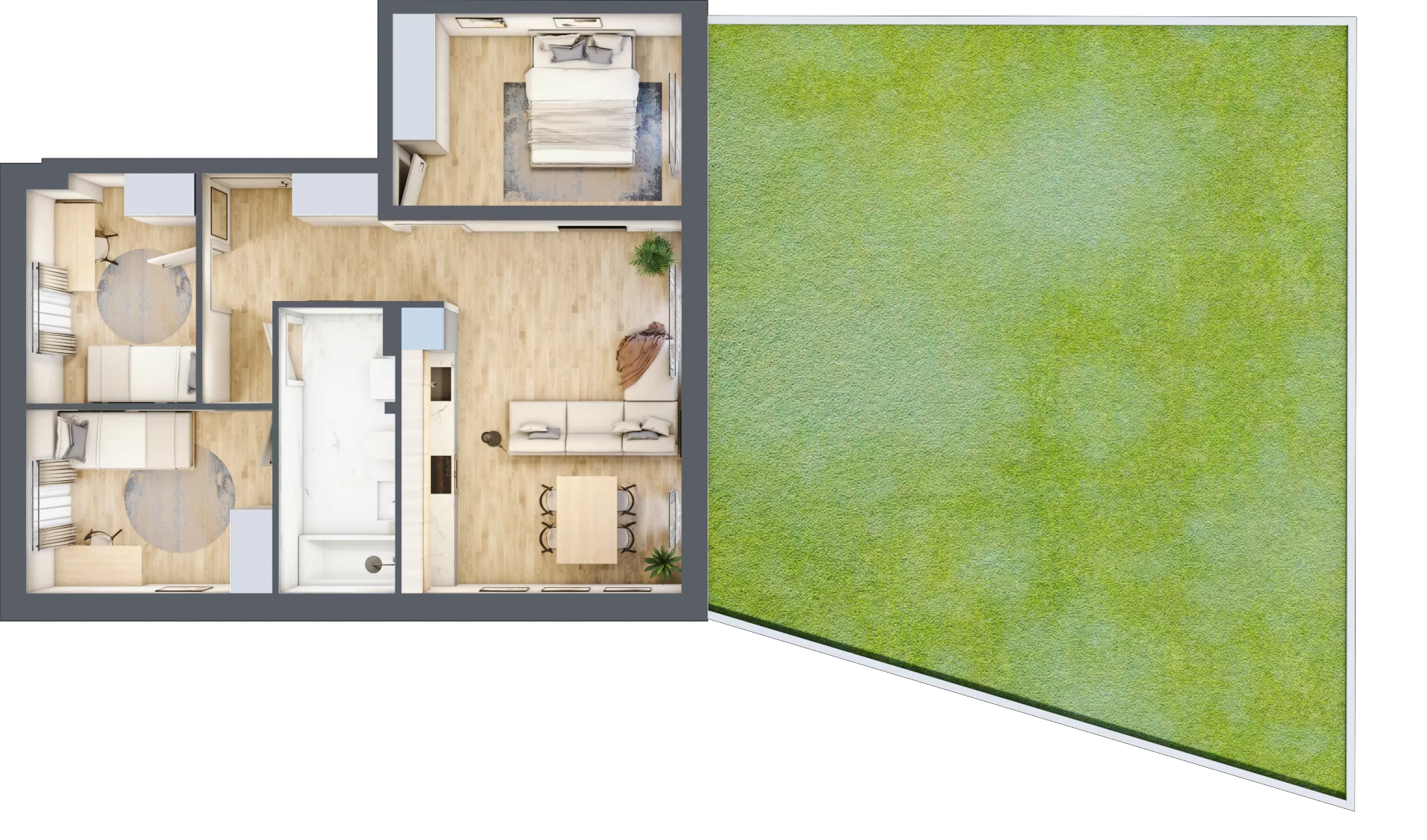 4 pokoje, mieszkanie 62,73 m², parter, oferta nr O7, Villa Stoki, Łódź, Widzew, ul. Beskidzka 109