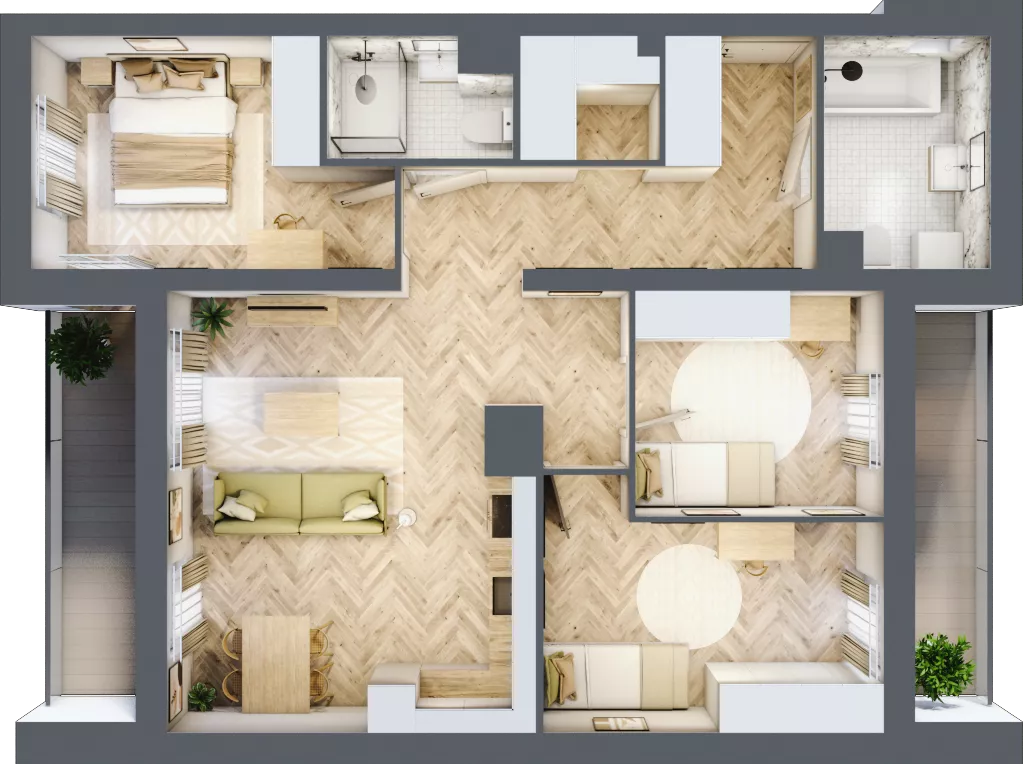 4 pokoje, mieszkanie 83,09 m², piętro 5, oferta nr A5.1, Piekarska Park, Łódź, Bałuty, ul. Piekarska 27/29